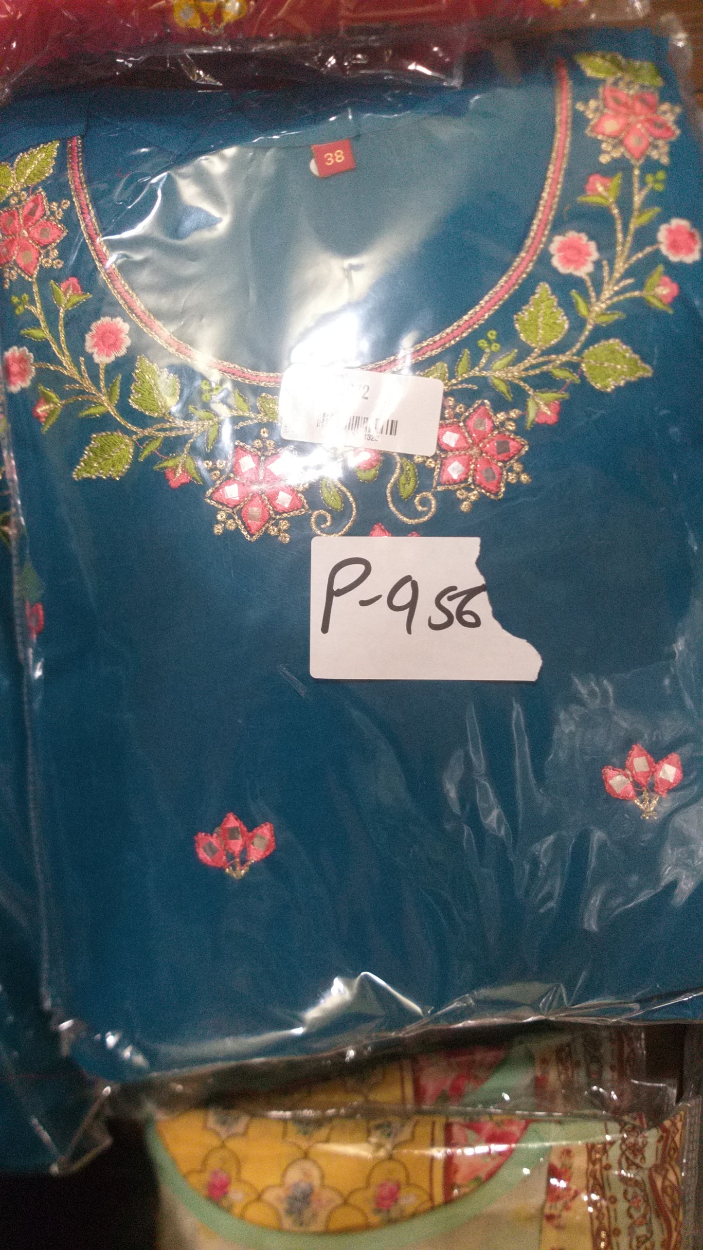 Blue mul cotton three piece set (P956)