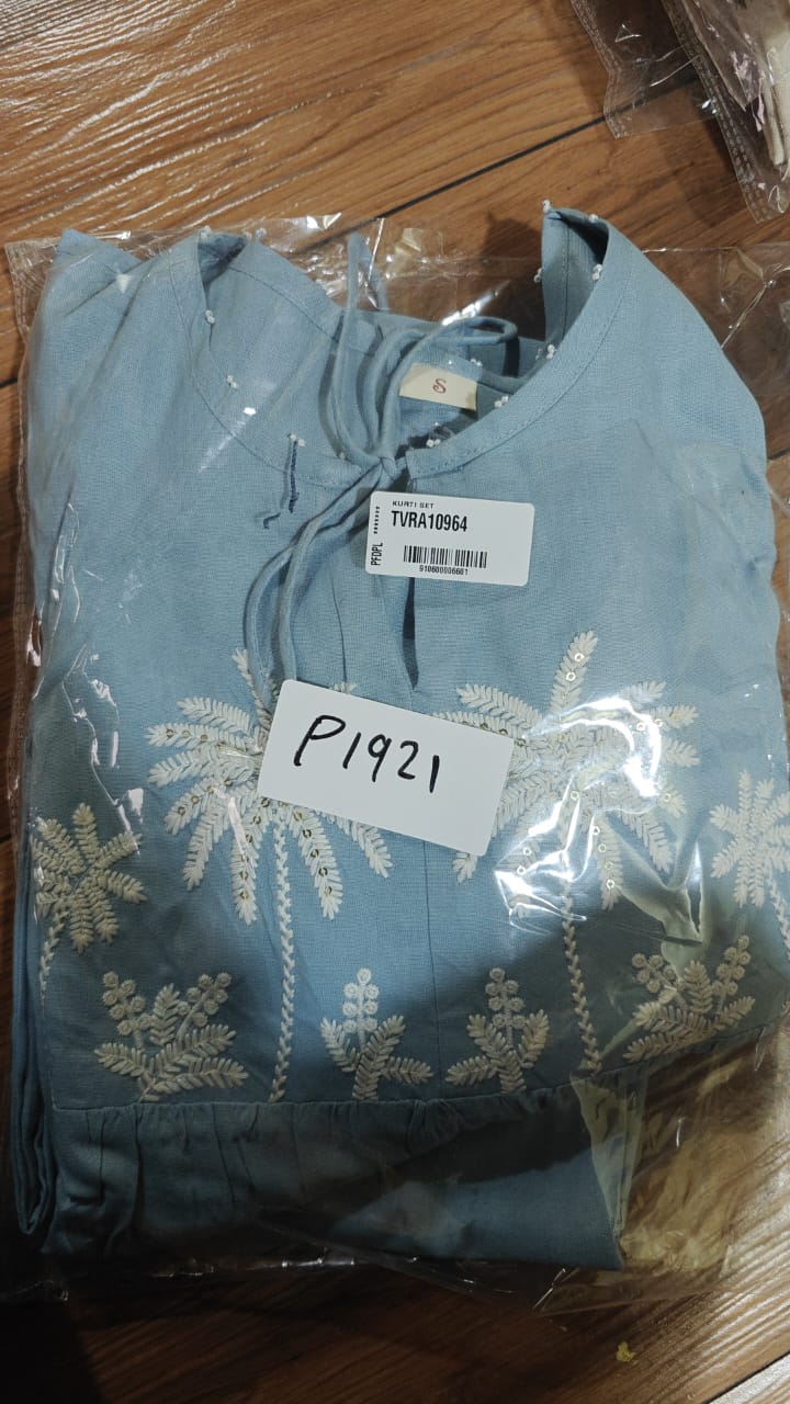 Blue cotton rayon cordsets. (P1921)