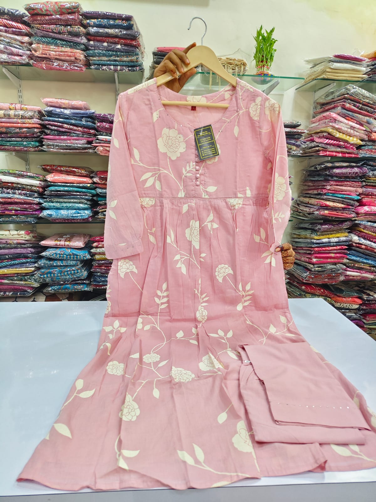 Pink pure cotton two piece cordset (A300)