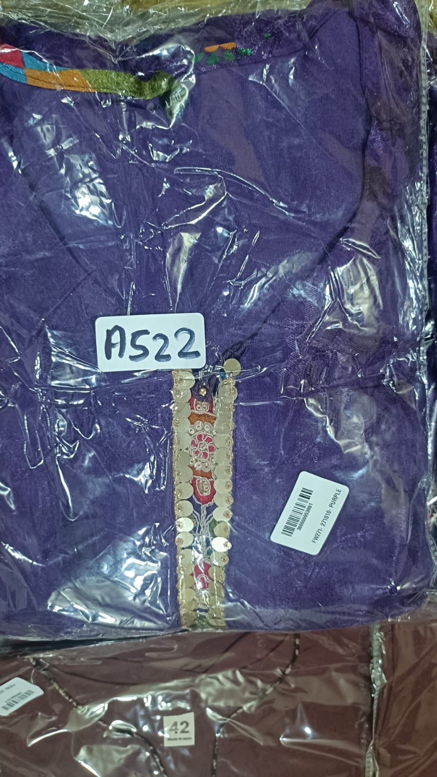 Purple silk three piece set (A522)