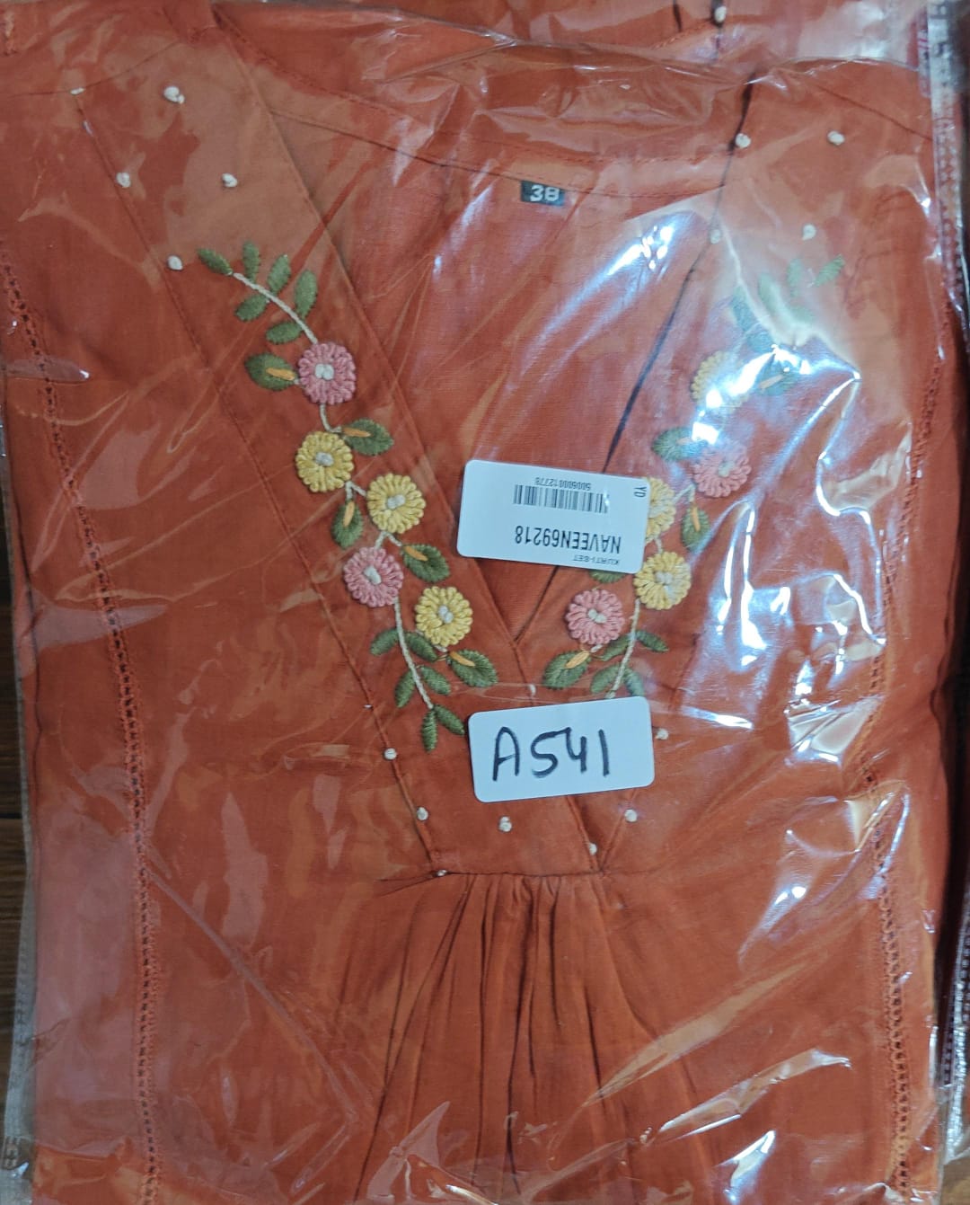 Orange pure cotton three piece set (A541)