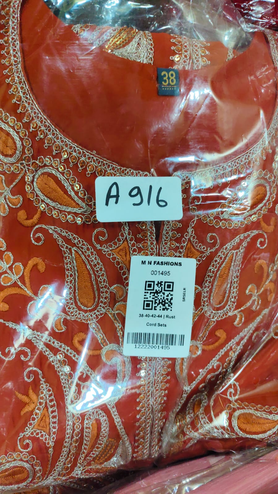 Orange pure mul silk cordset (A916)