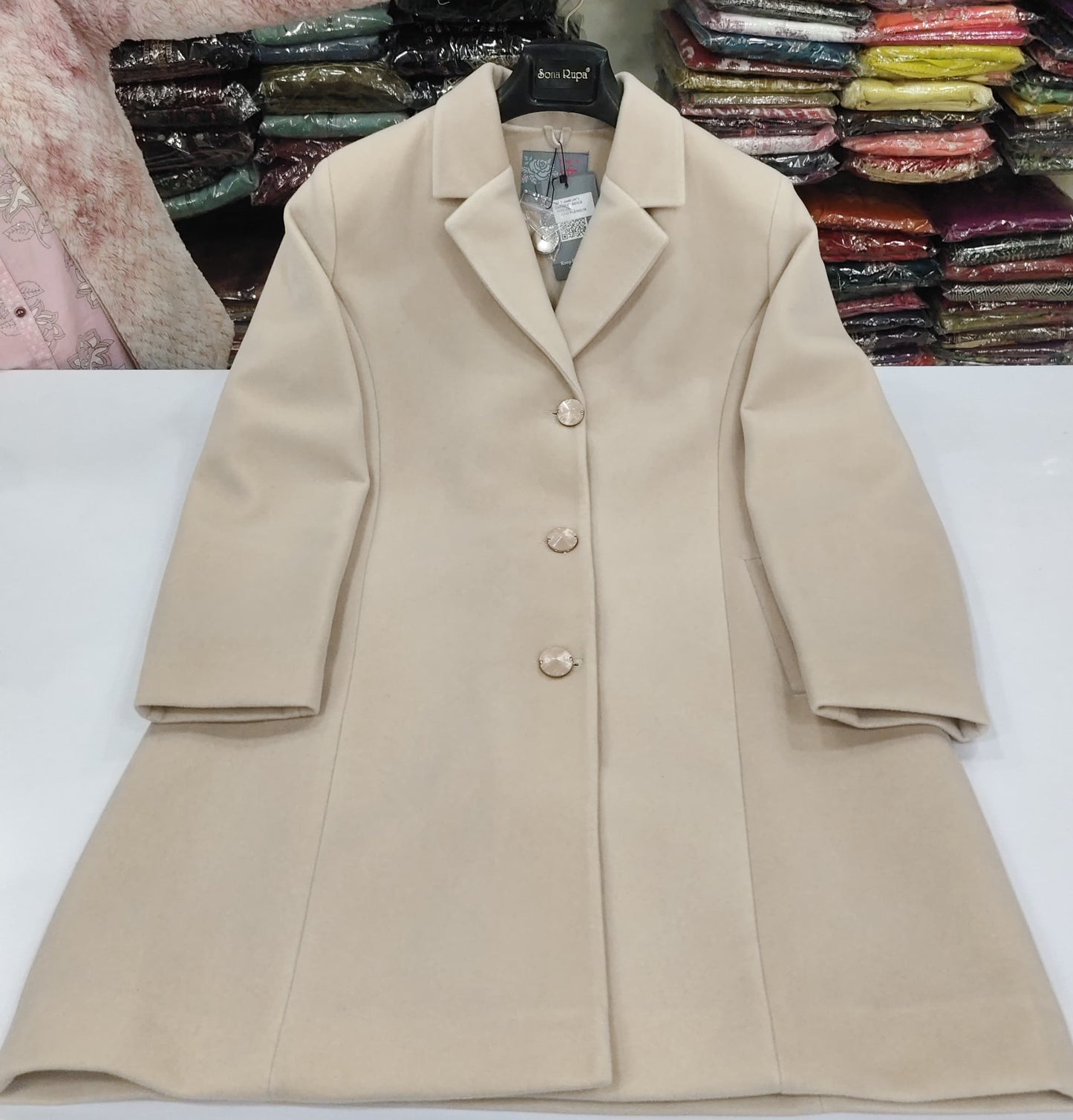 Premium pure warm velvet long blazer (B15)