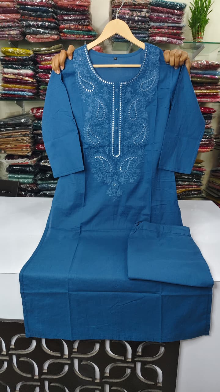 Pure cotton chikankari two piece cordset (A1463)