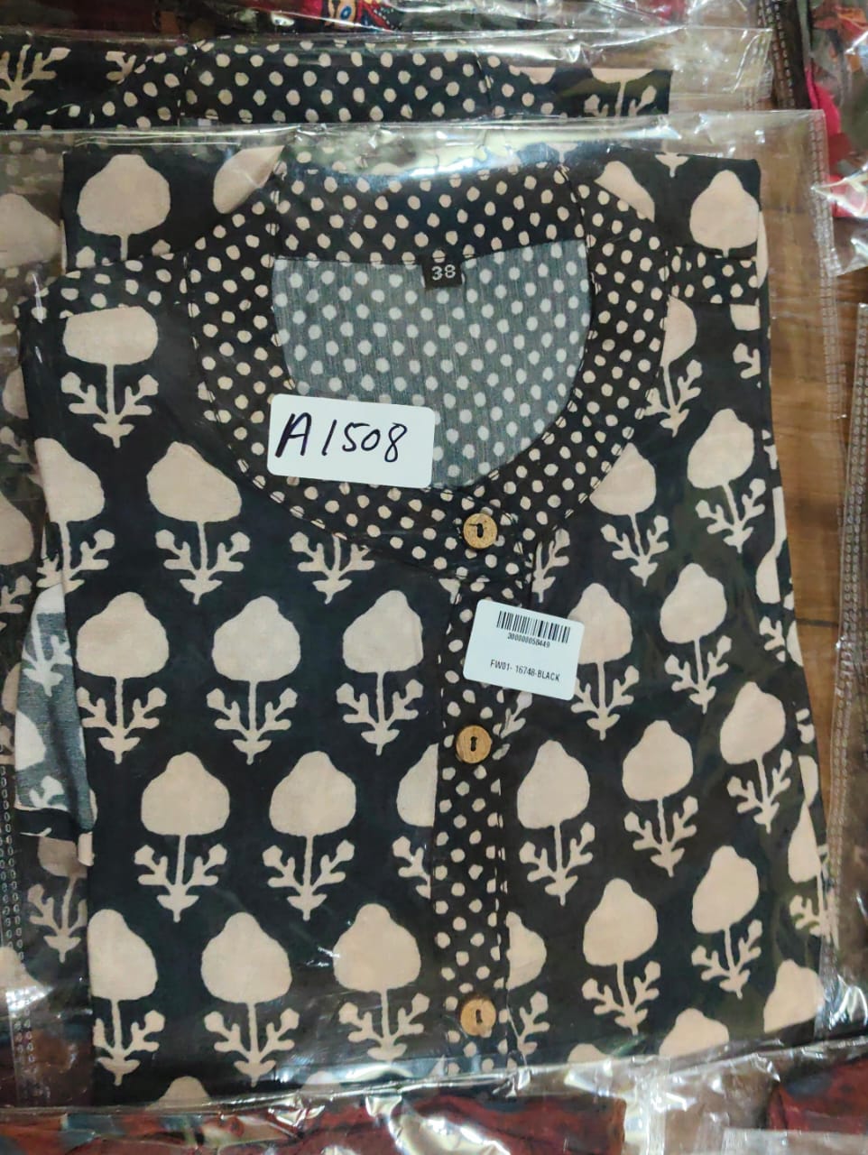 Pure Muslin ajrakh print only top (A1508)