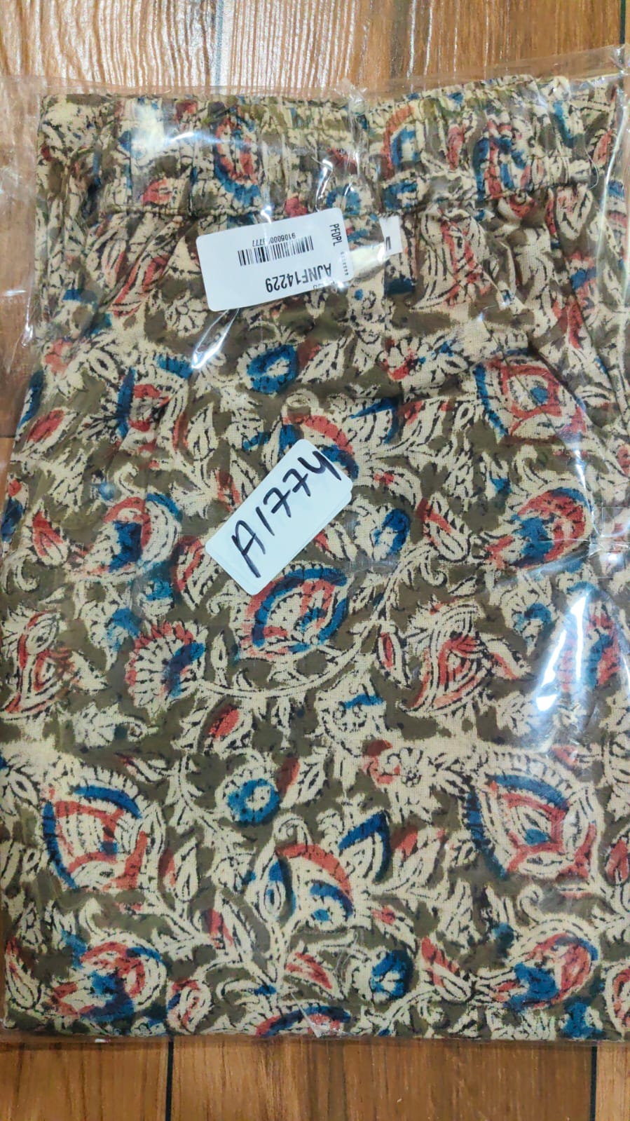 Pure cotton kalamkari plazo (A1774)