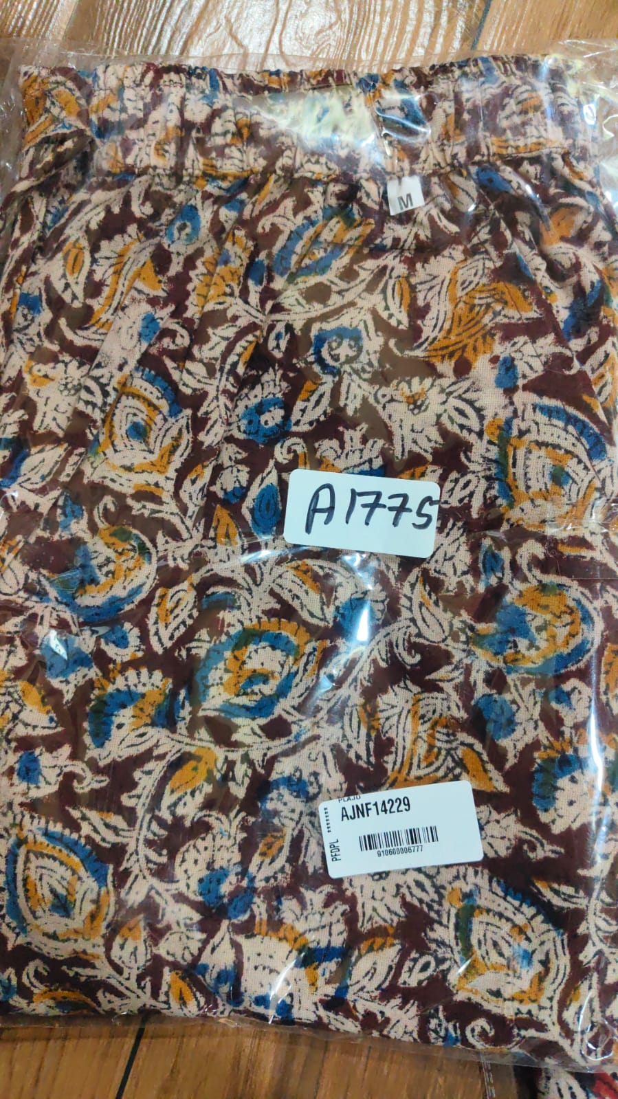 Pure cotton kalamkari plazo (A1775)
