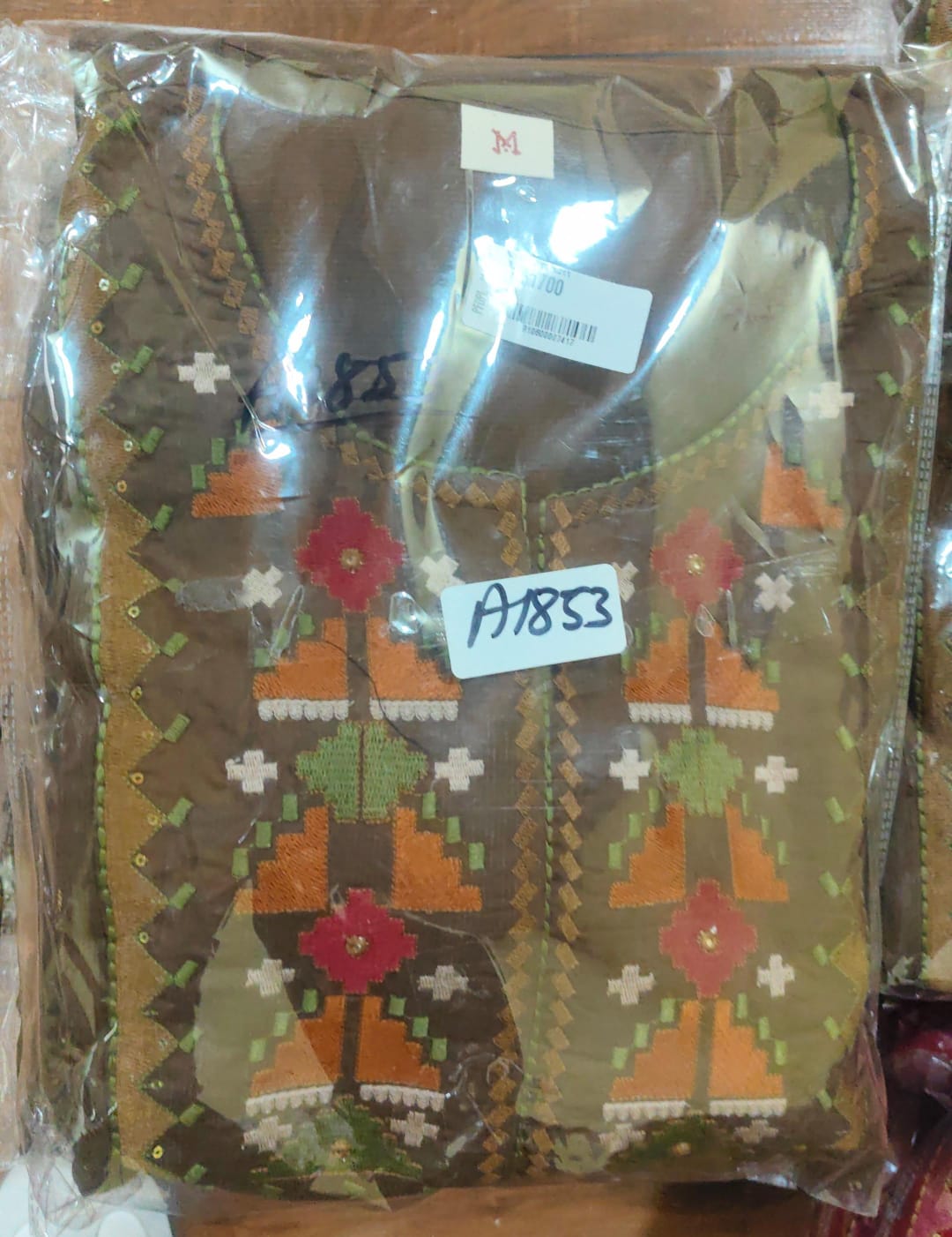 Pure cotton A line Fully embroidered three piece set (A1853)