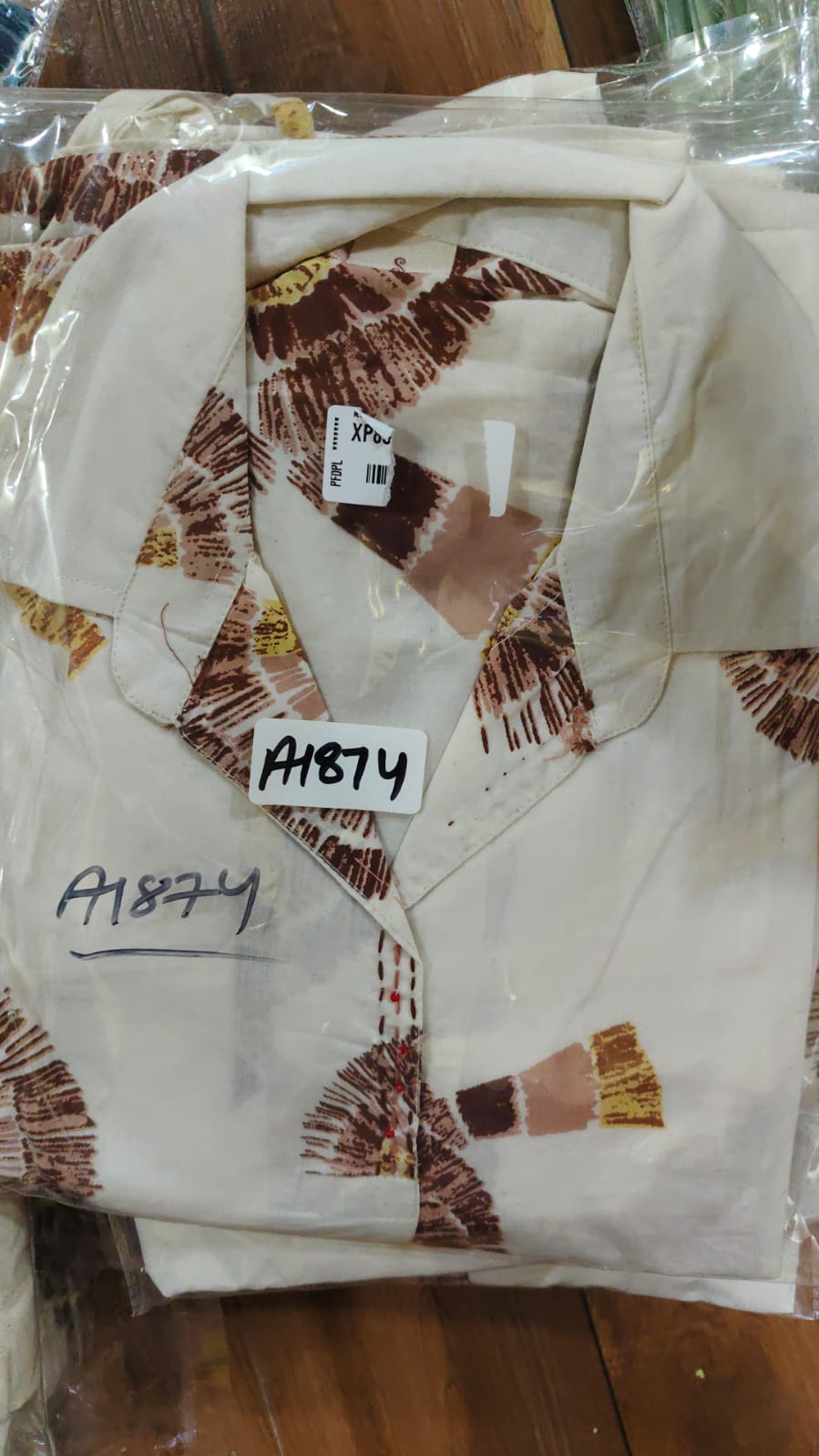 Pure cotton loose pattern two piece cordset (A1874)