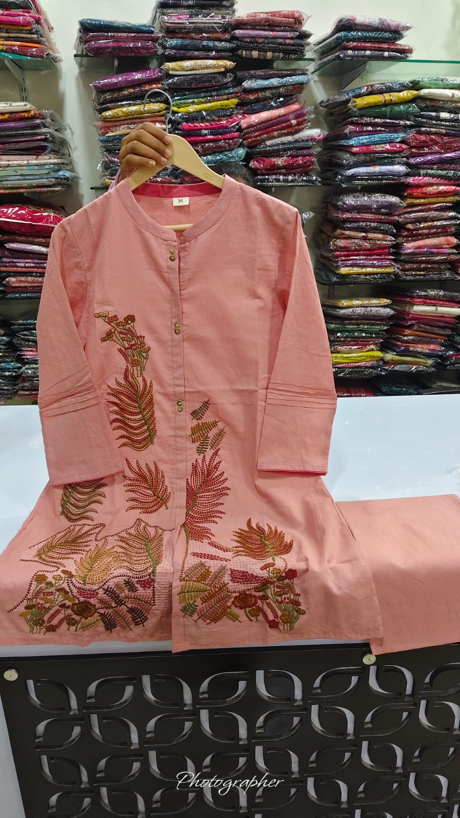 Pure cotton fully embroidered two piece cordset (A1968)