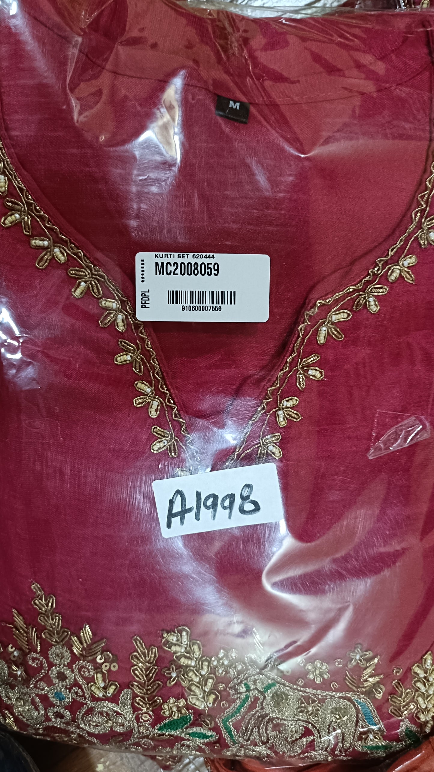 Russian silk with lining full real mirror work and tissue dupatta three piece set (A1998)