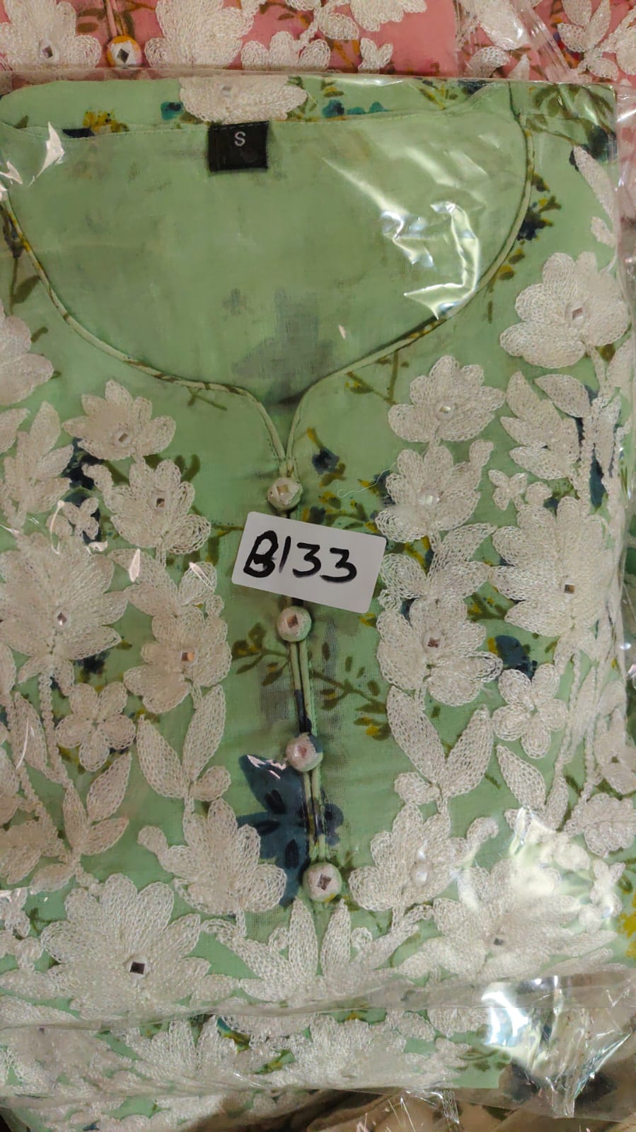 Pure cotton with lining full chikankari work three piece set (B133)