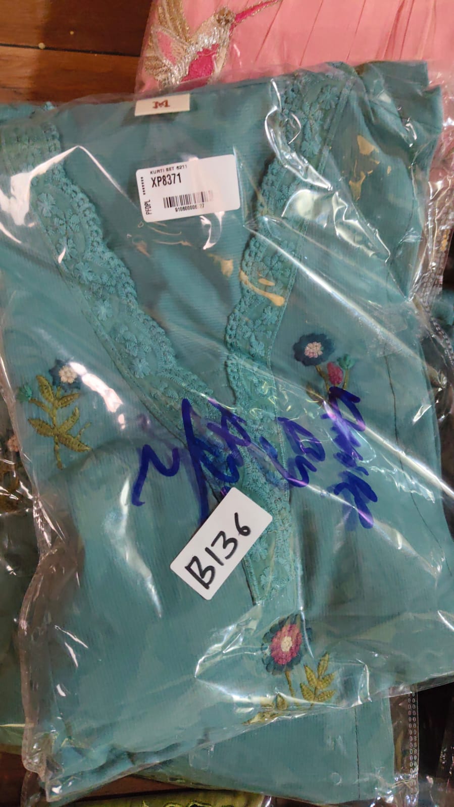 Pure cotton thread work three piece set (B136)