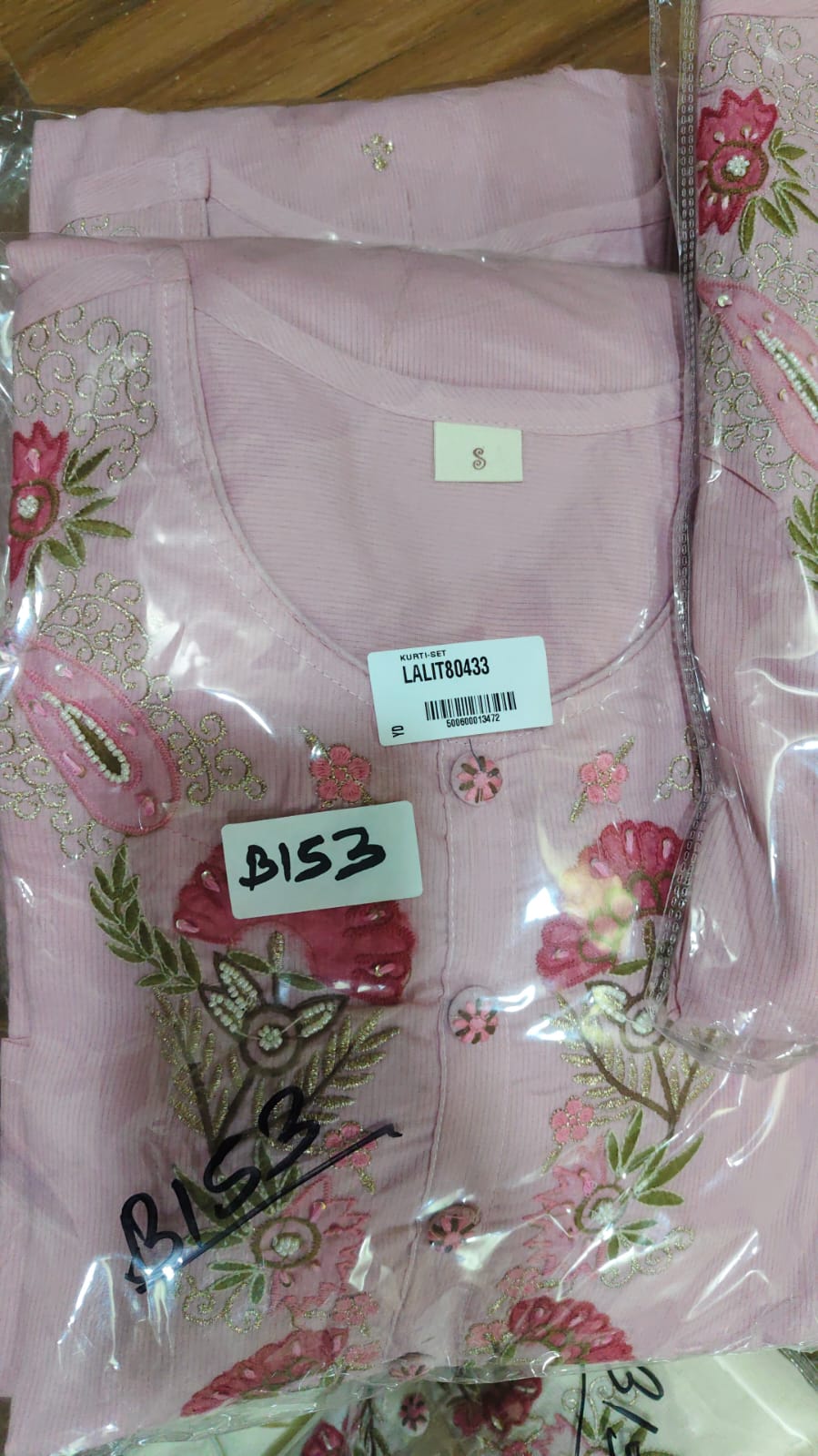 Cotton with lining thread work three piece set (B153)