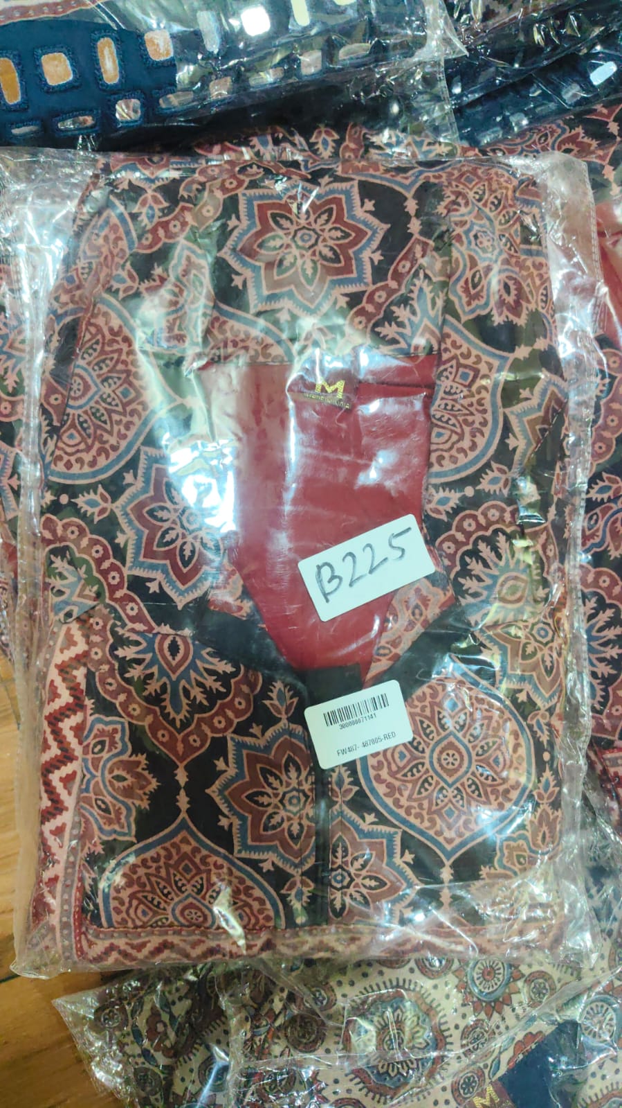 Handloom cotton Ajrakh print smart one piece dress length 47 inch (B225)