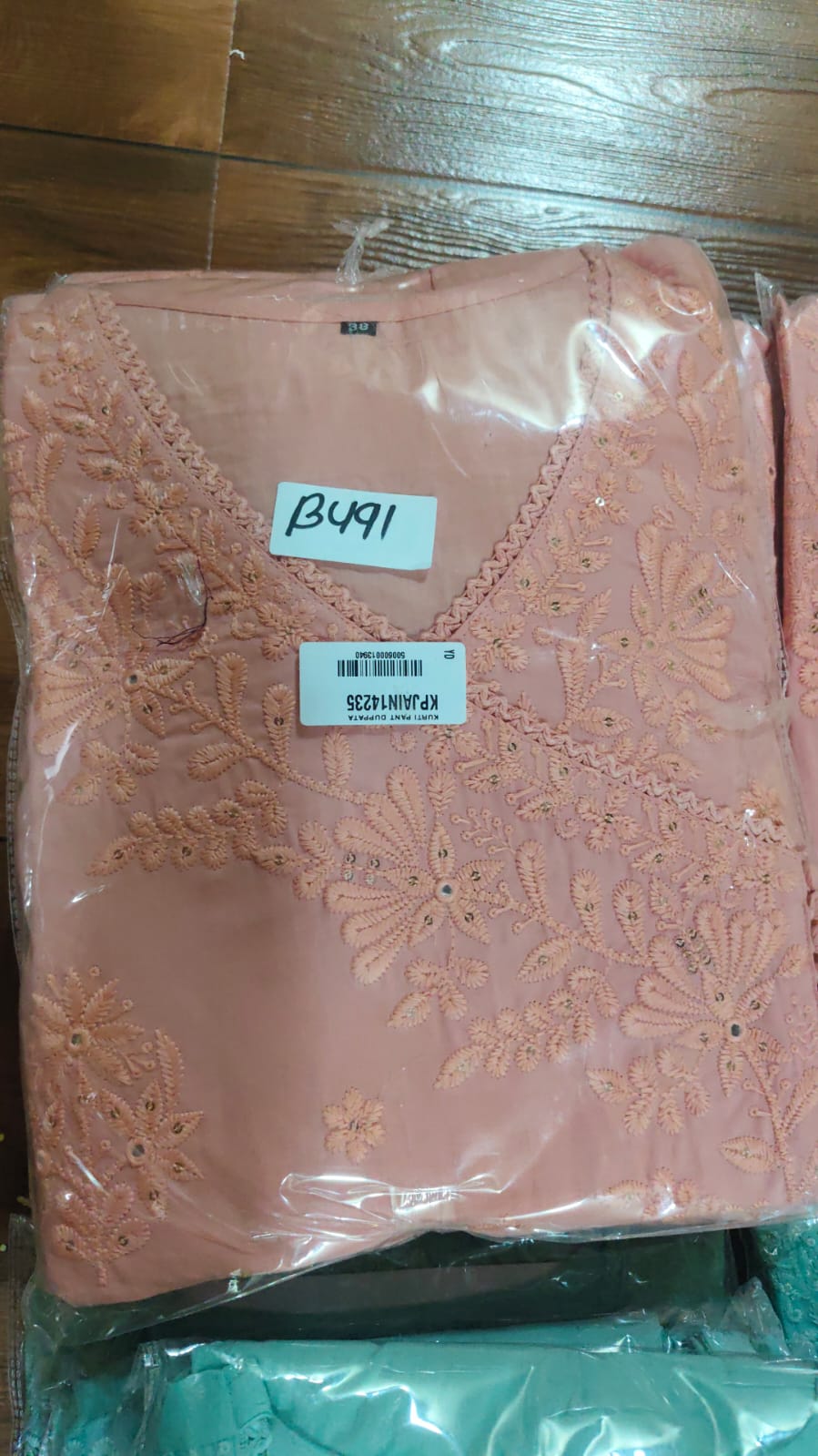 Pure cotton chikankari three piece set (B491)