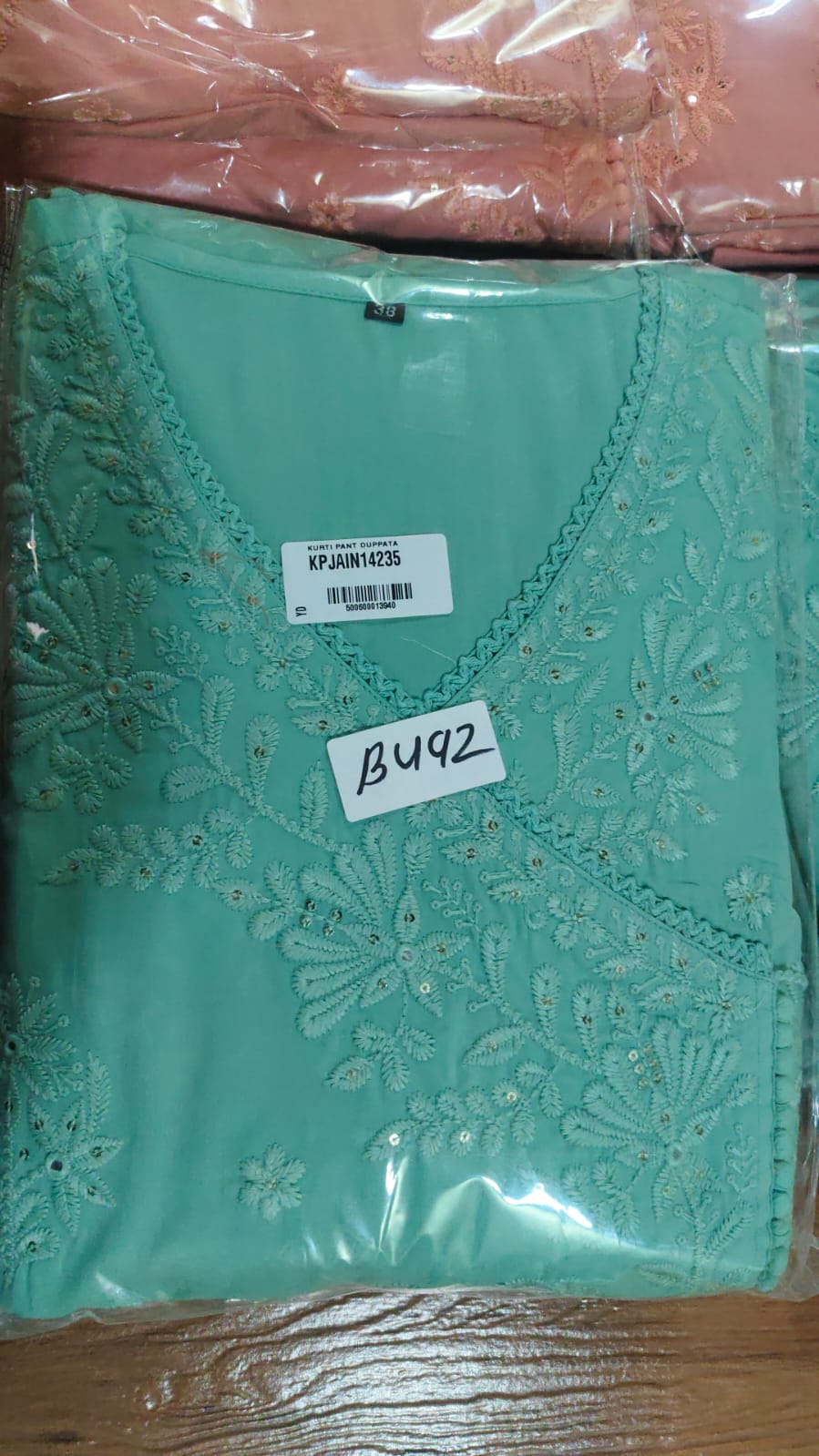 Cotton chikankari three piece set (B492)
