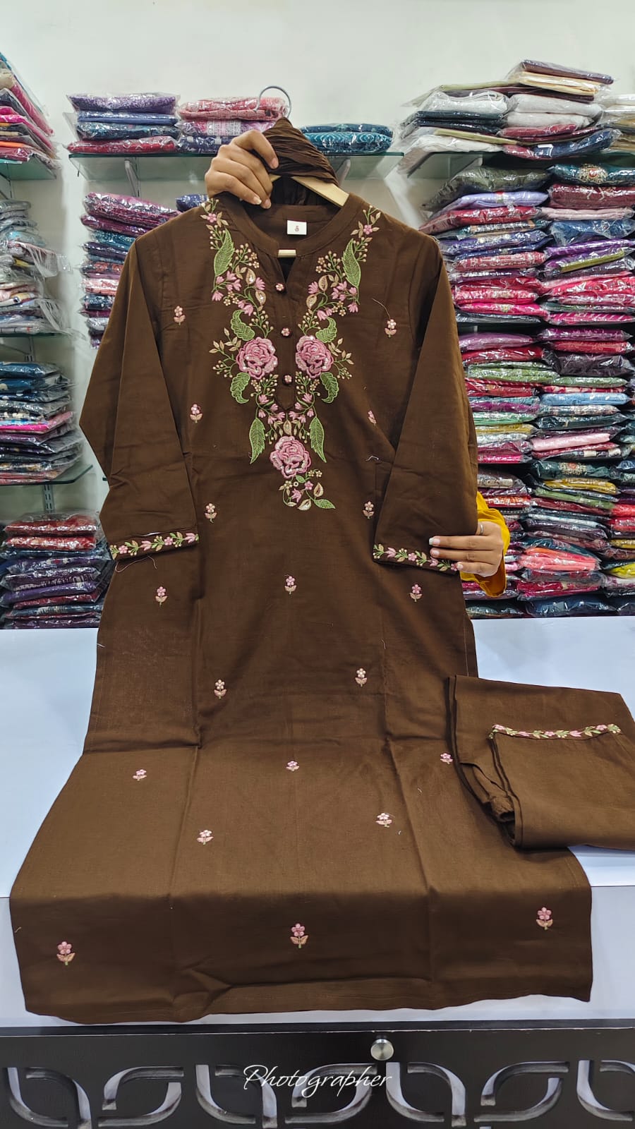 Handloom cotton three piece set (B766)