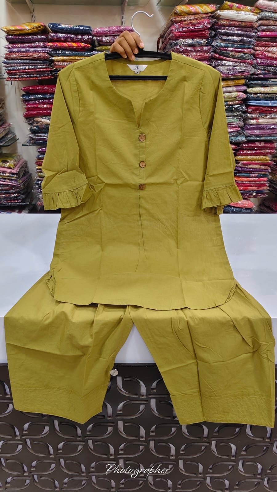 Solid colour with farshi smart two piece cordset (C370)