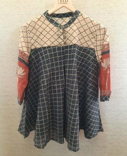 Mul chanderi smart top (C414)