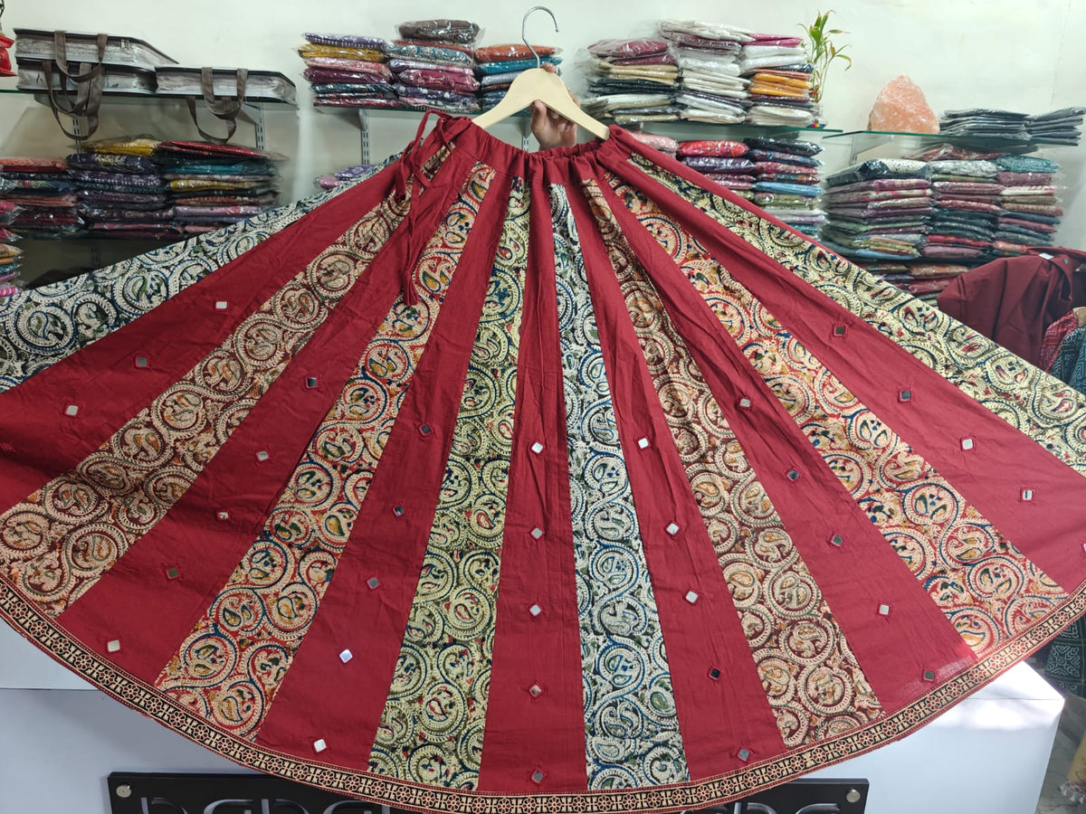 Pure cotton flared skirt (F123)