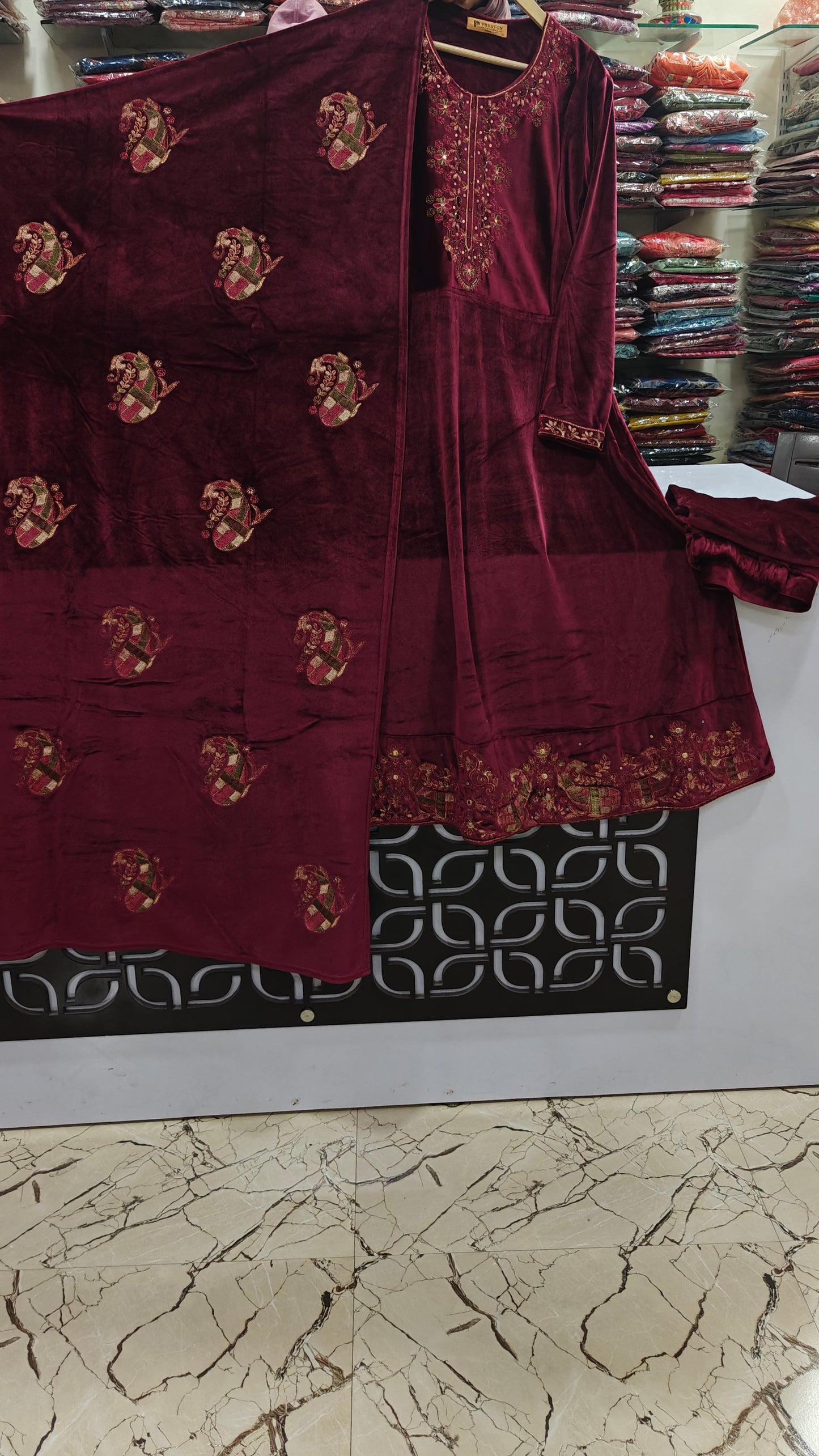 Premium velvet A-line three piece set (B37)
