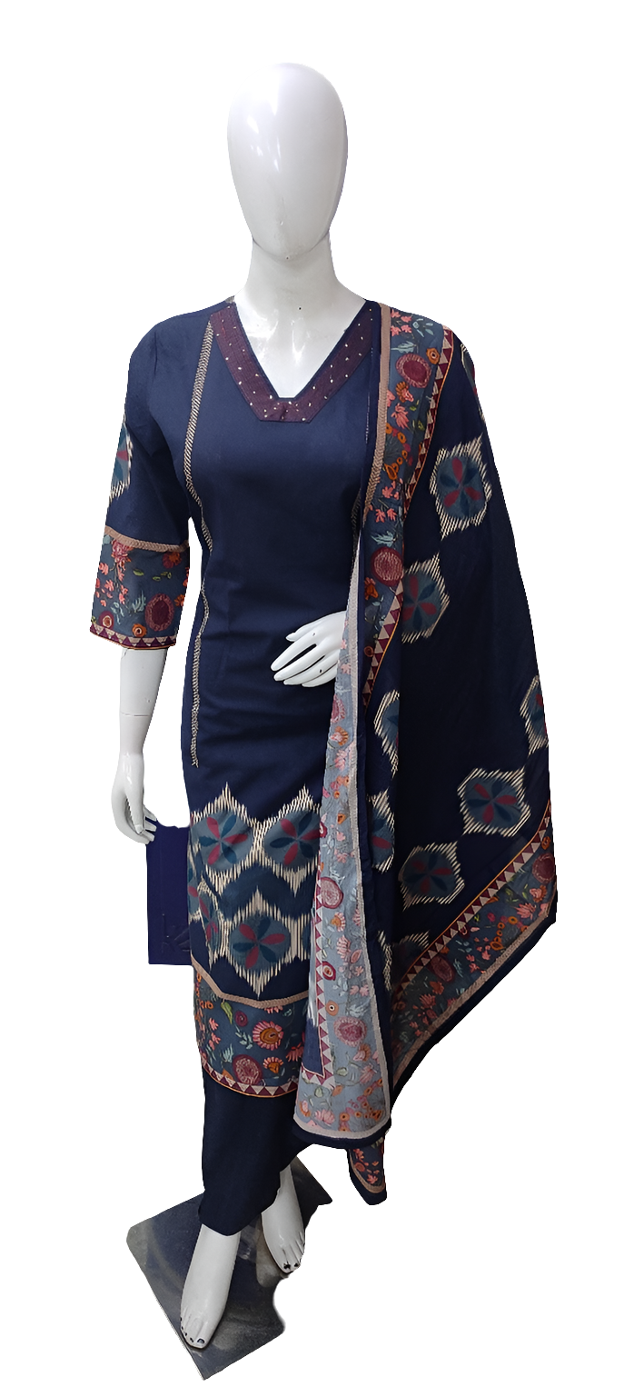 Blue pure cotton three piece set (P2093)