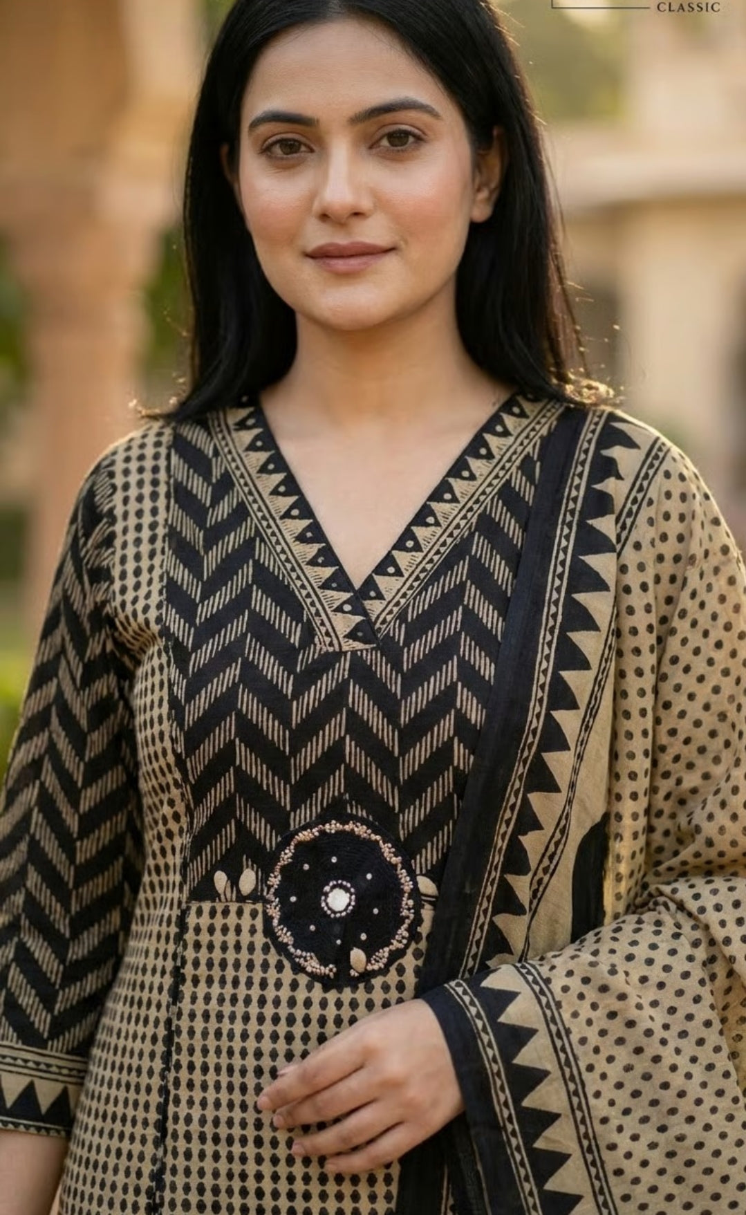 Pure cotton A line pattern three piece set (A1929)