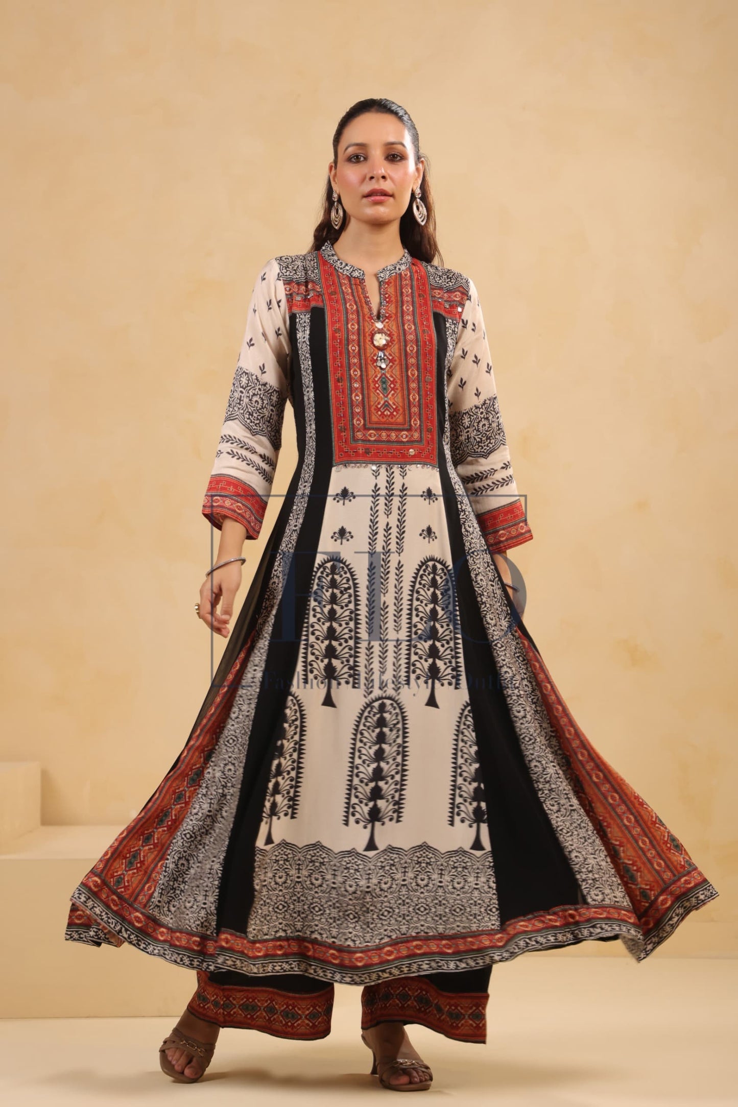 Pure Georgette with silk dupatta three piece set (A422)