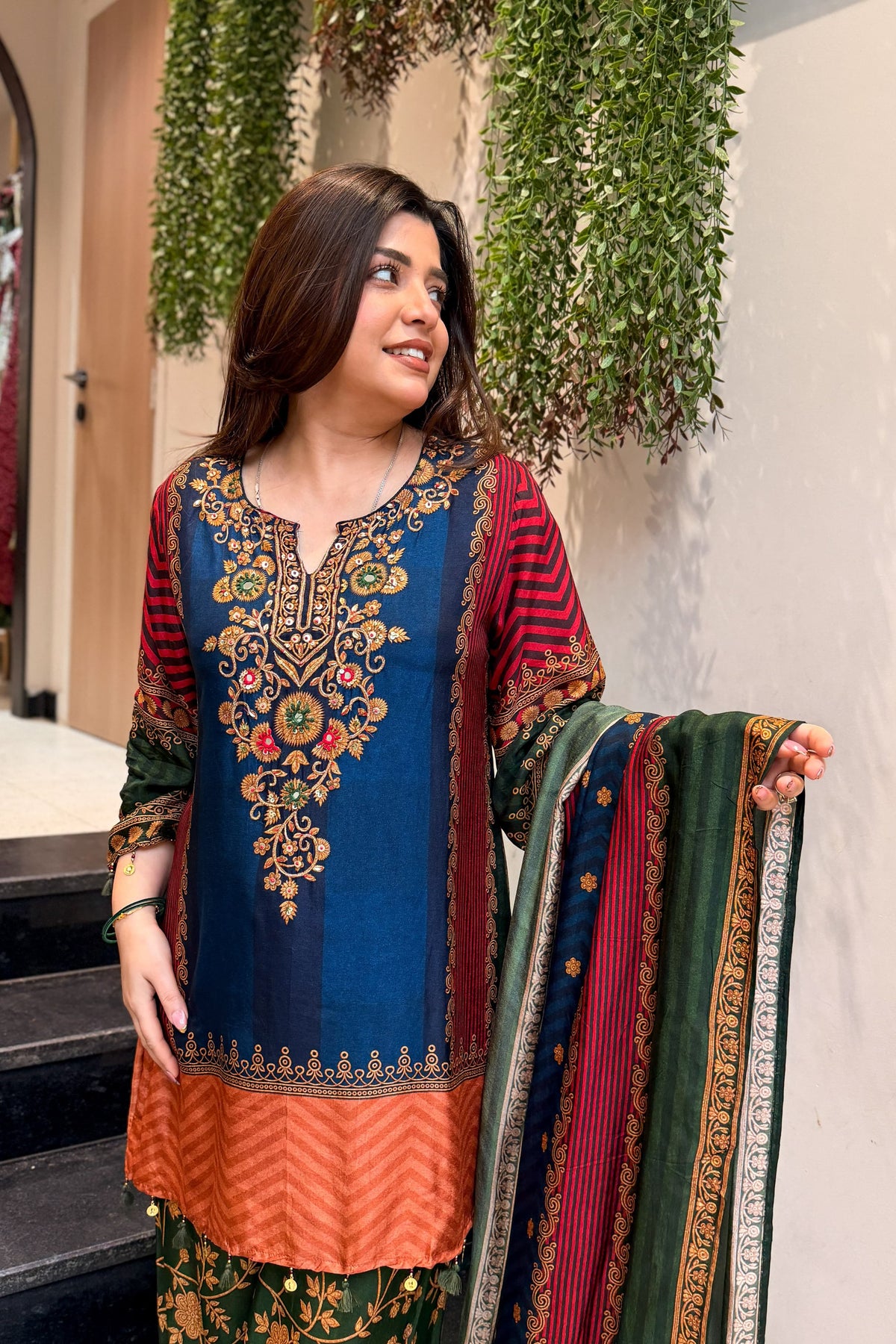 Russian silk with a lining three piece set (S357)
