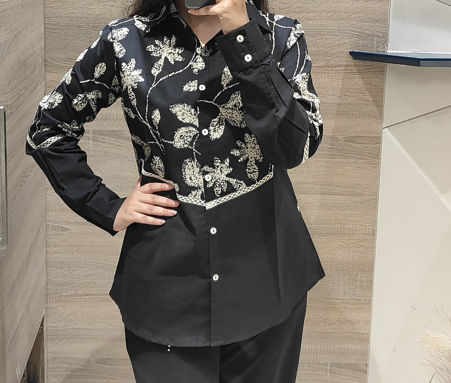 Black with beidge pure cotton only short (P2145)