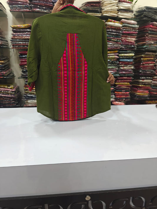 Very stylish boho cordset front and back embroidery patch two piece cordset (C366)