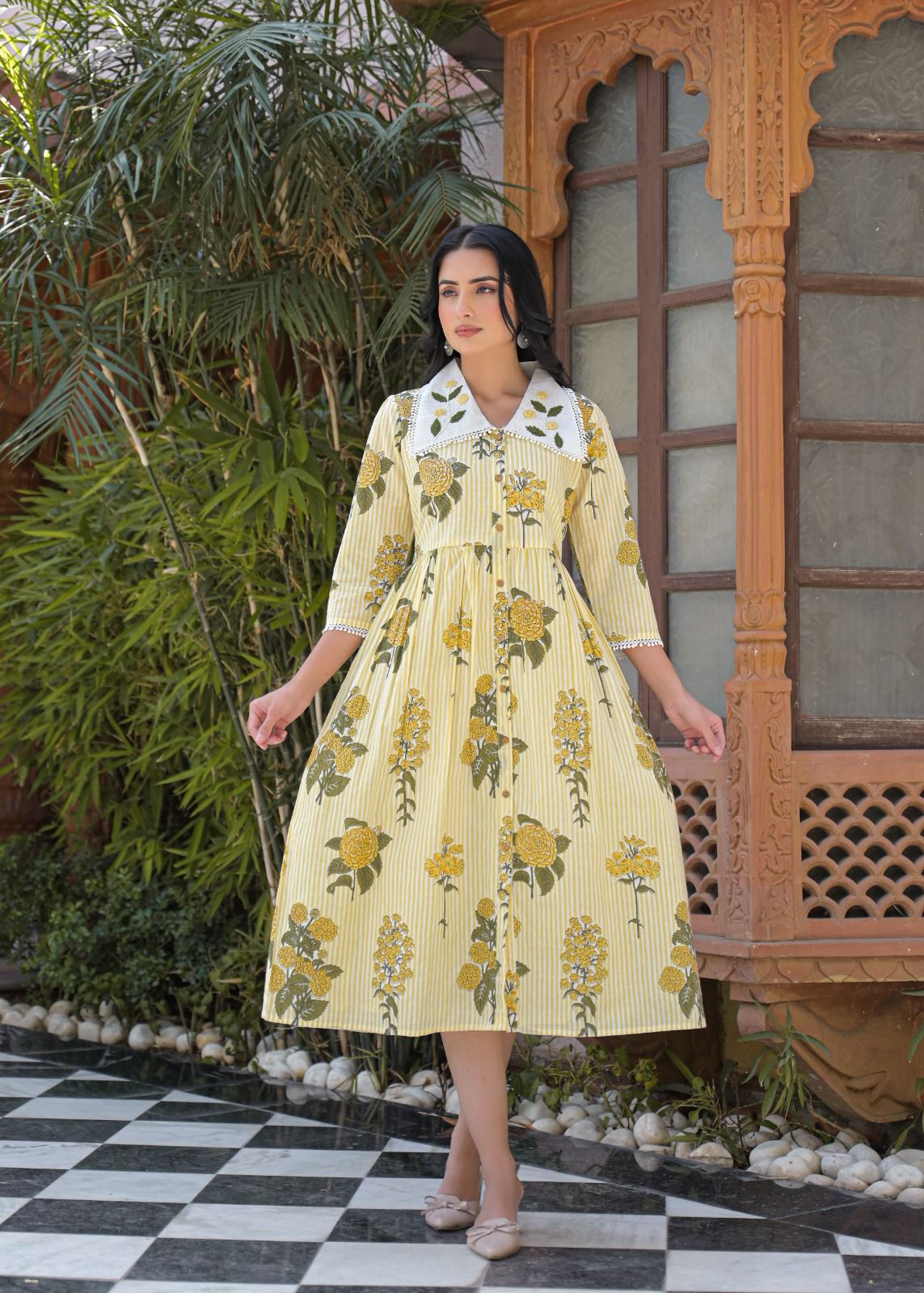Pure cotton stylish one piece dress with mul lining smart dress (S196) – Attire By Ayaana