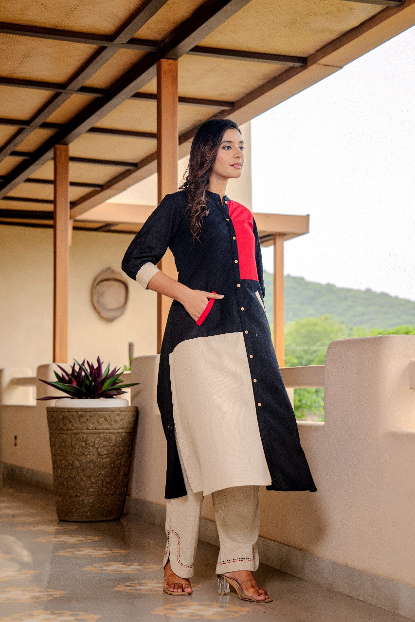 Cotton linen stylish two piece cordset (A1137)