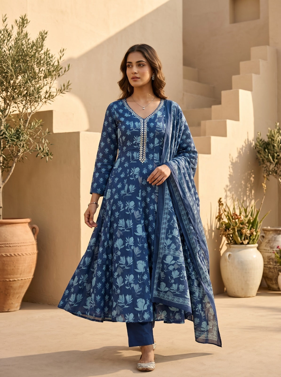 Mul cotton with lining beautiful three piece set (C385)