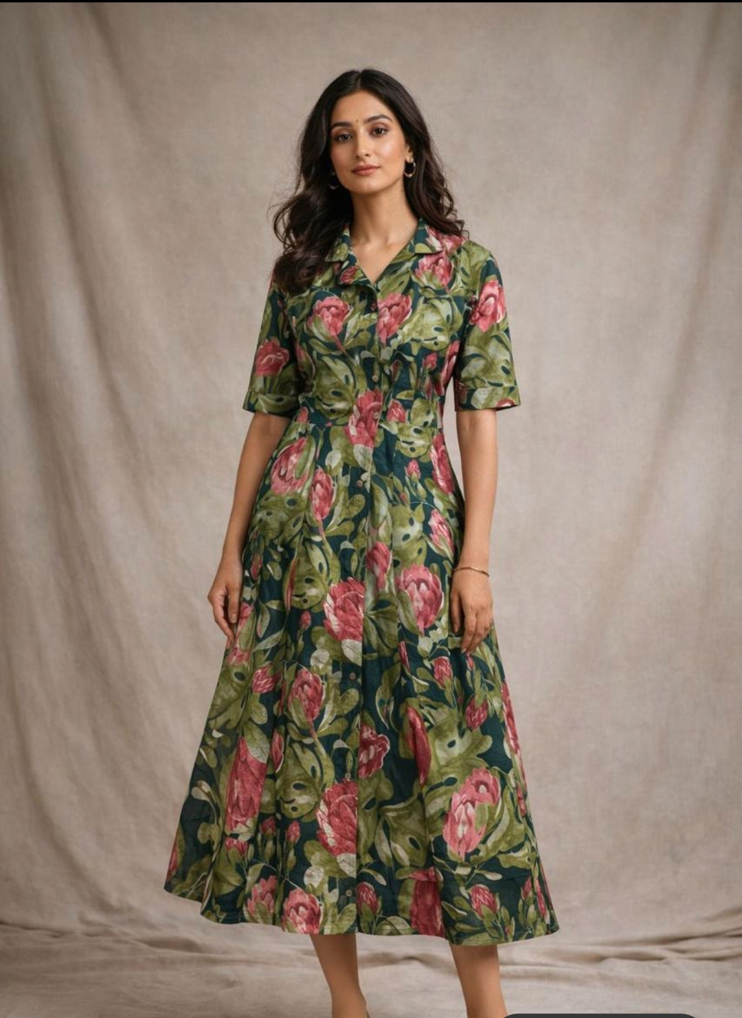 Pure cotton one piece dress (A1577)