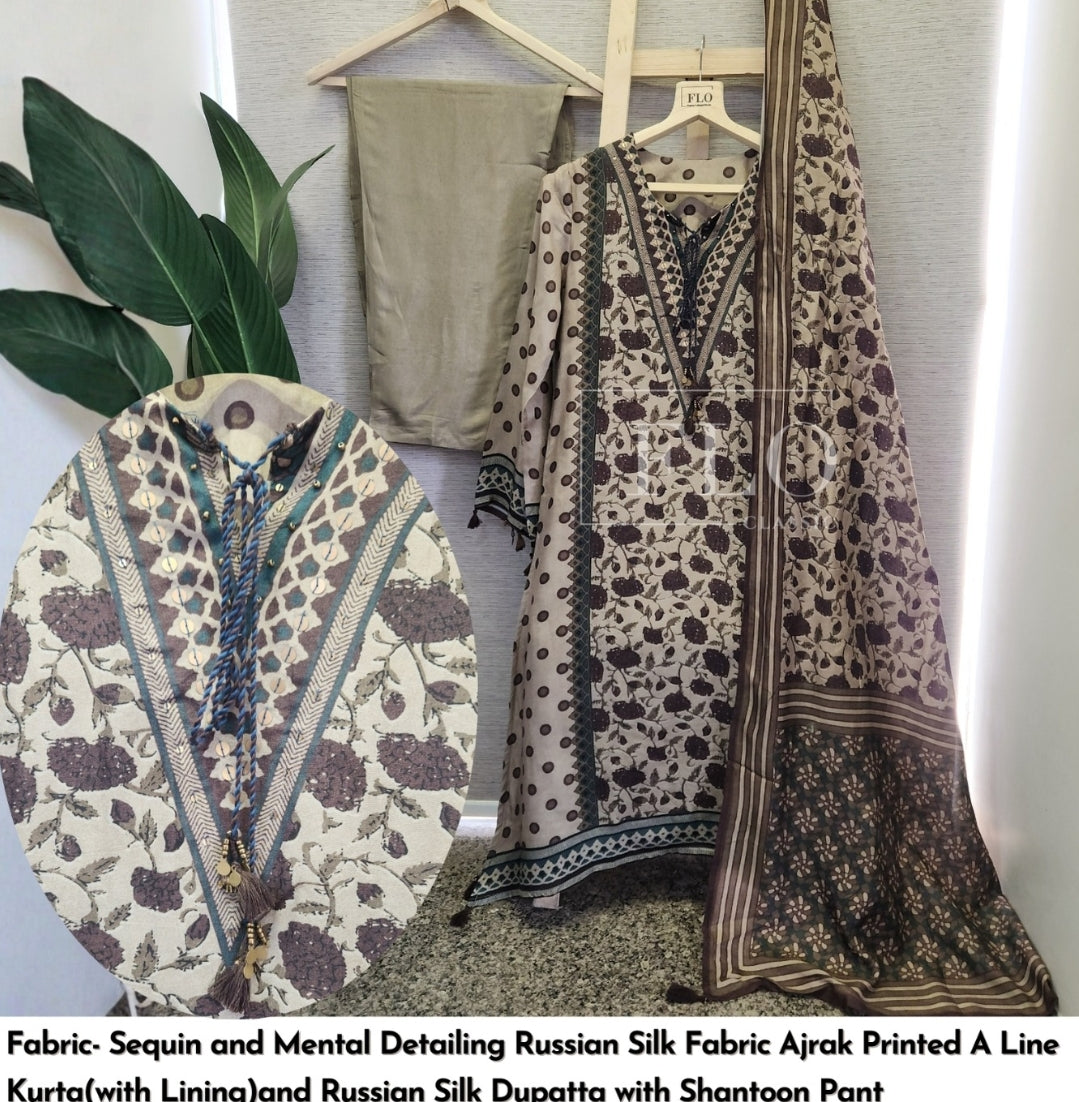 Pure russian silk three piece set (A1791)