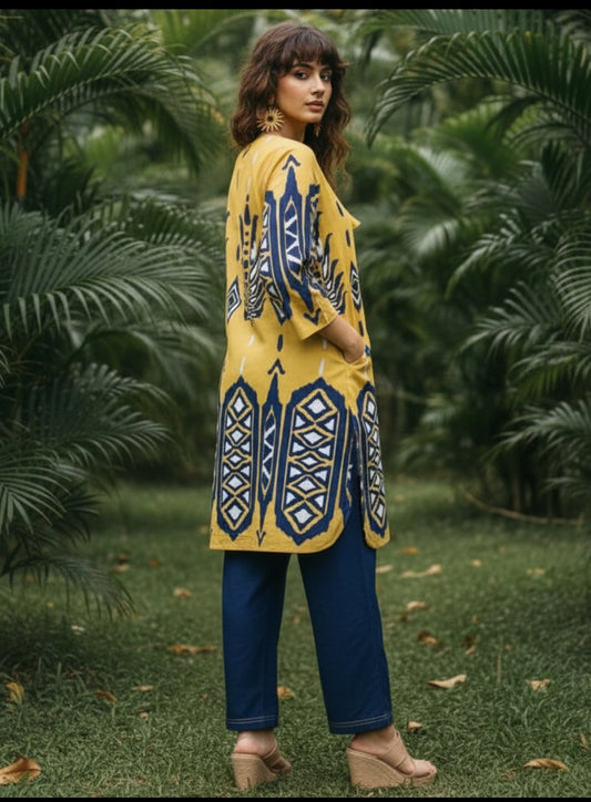 Cotton linen smart two piece cordset (B1030)