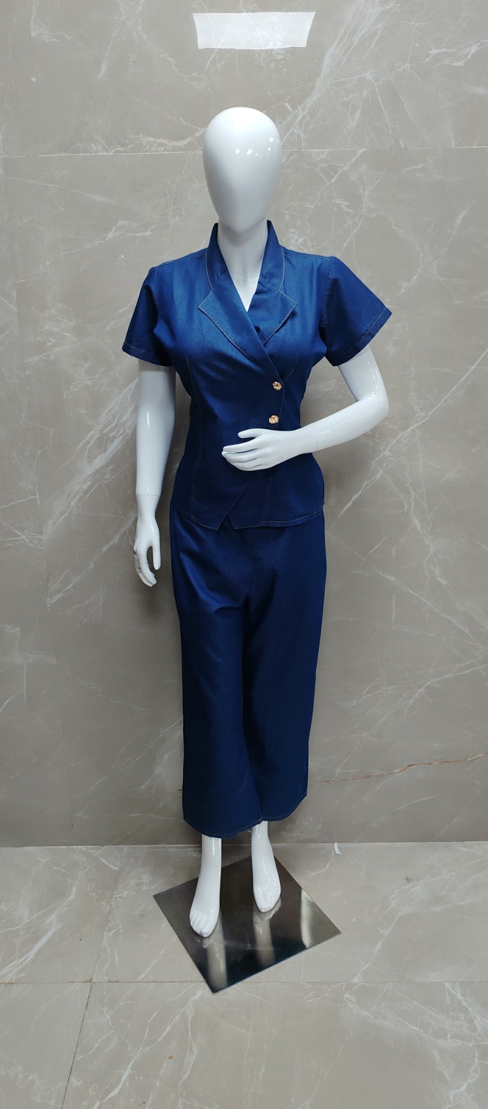 Soft denim smart two piece cordset (B408)