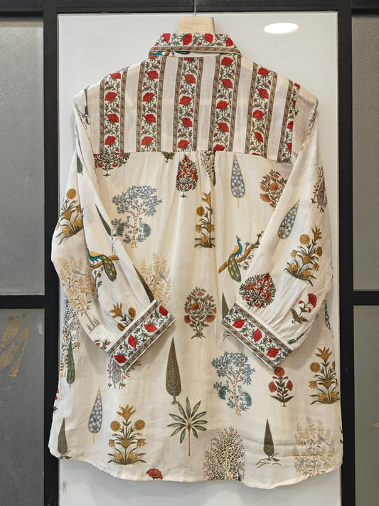 Soft mul chanderi smart one piece shirt (B760)