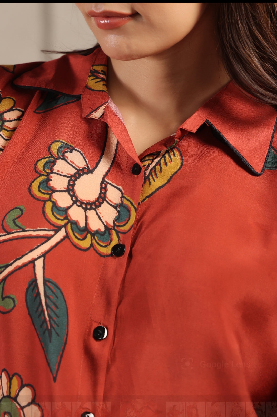 kalamkari shirt low high pattern (A959)