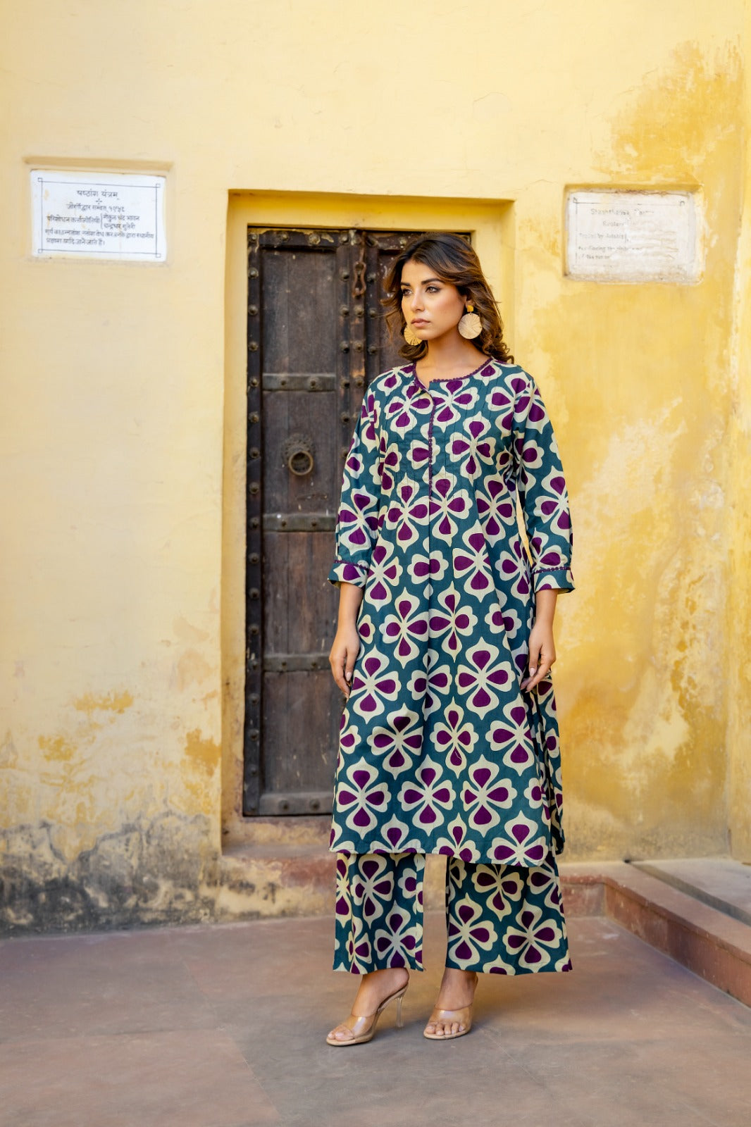 Smart pure cotton with pintex two piece cordset (P2064)