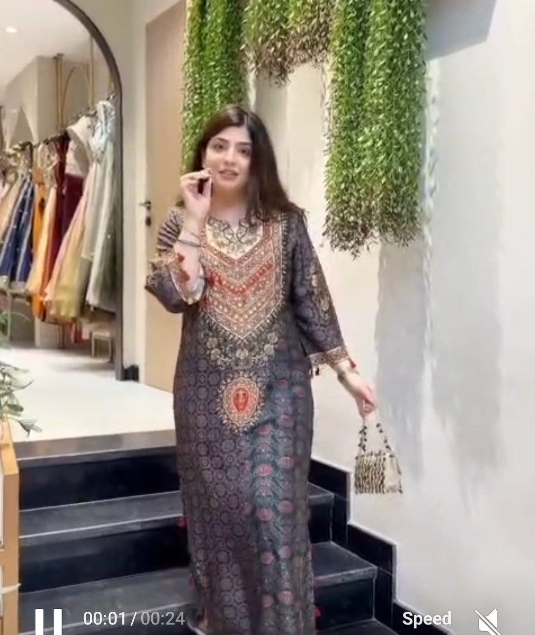 Dola silk with lining pakistani pattern smart two piece cordset (S288)