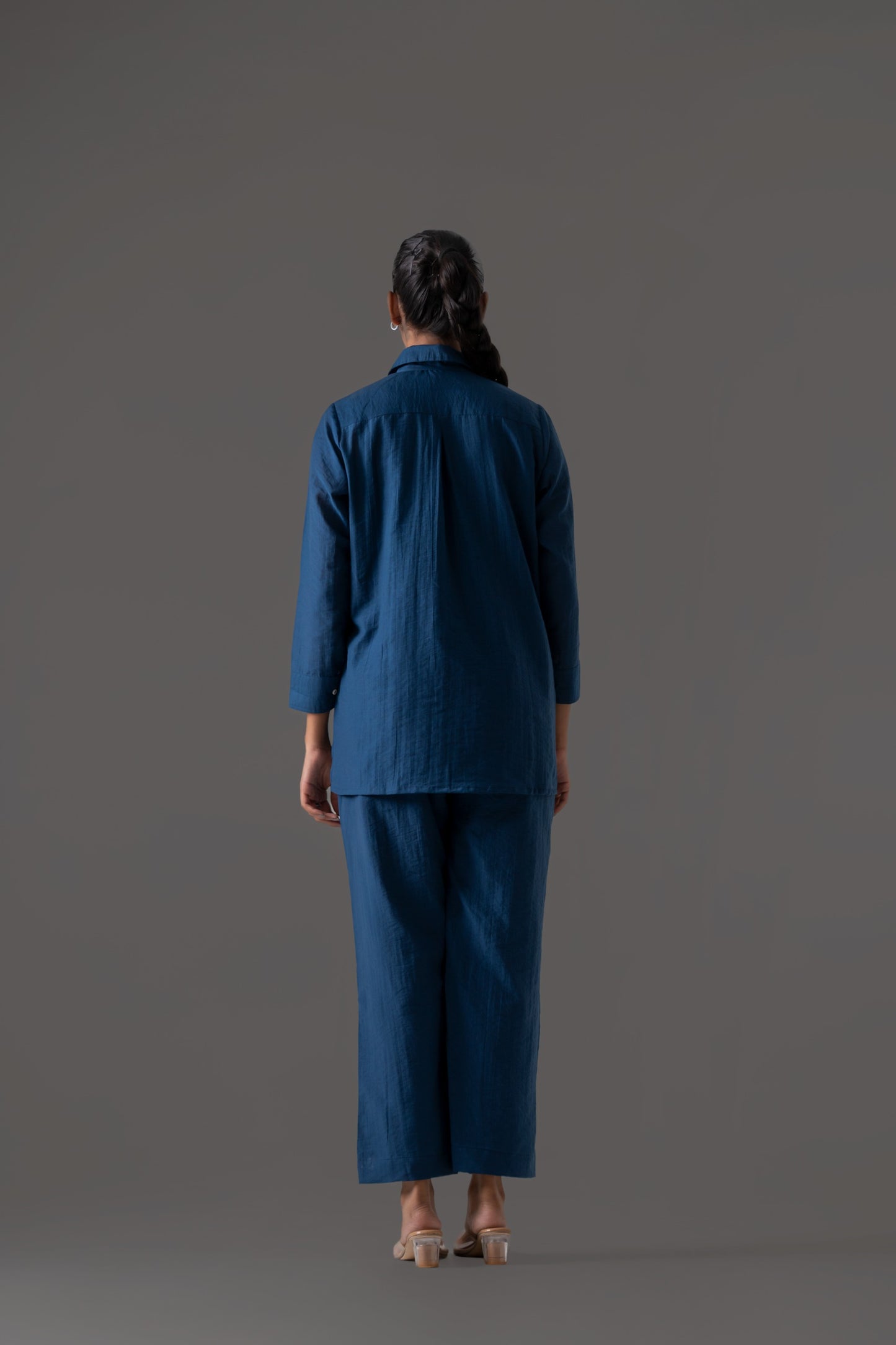 Blue mul chanderi fully embroidered (A456)