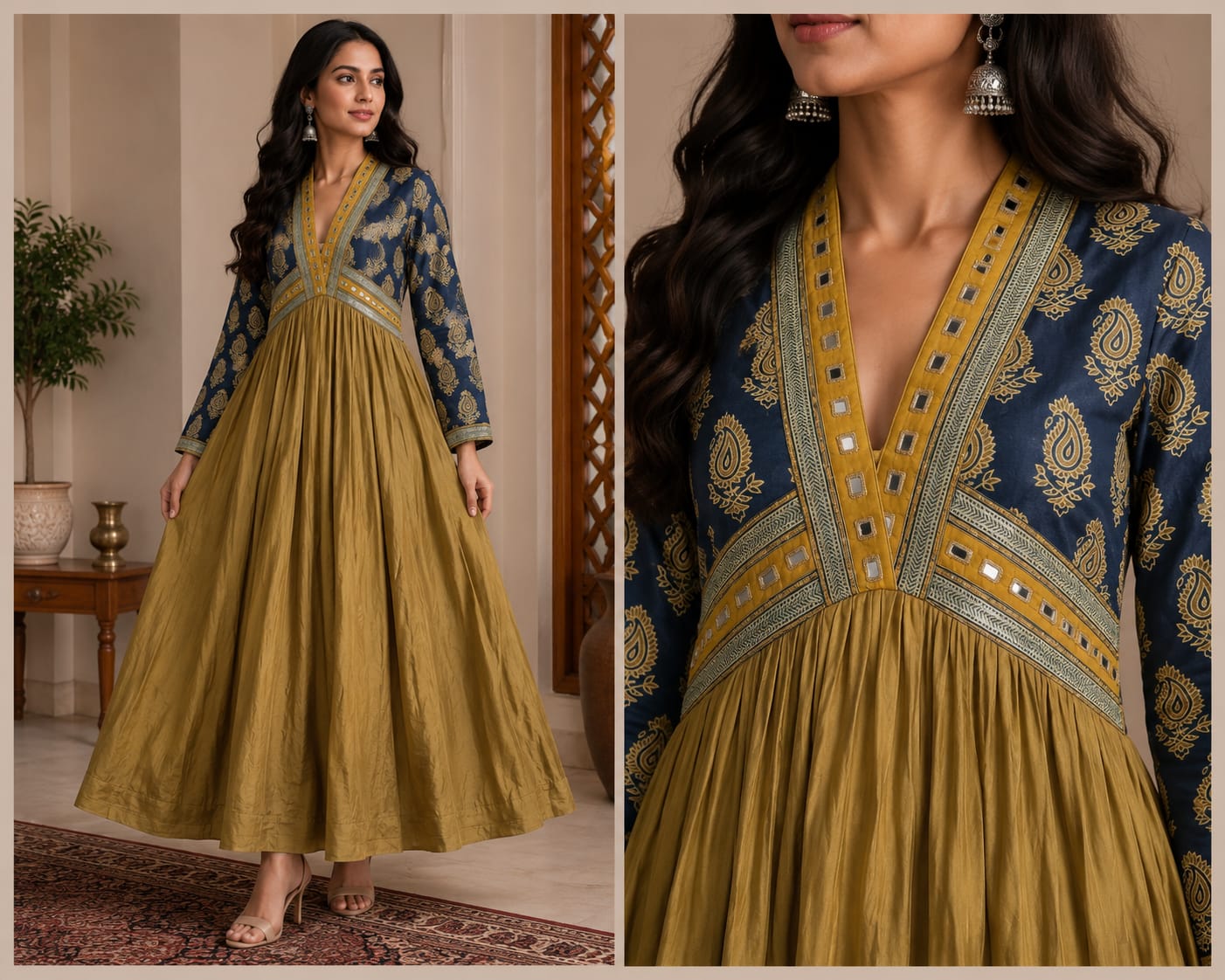 Pure modal silk with a real mirror one piece dress (S221)
