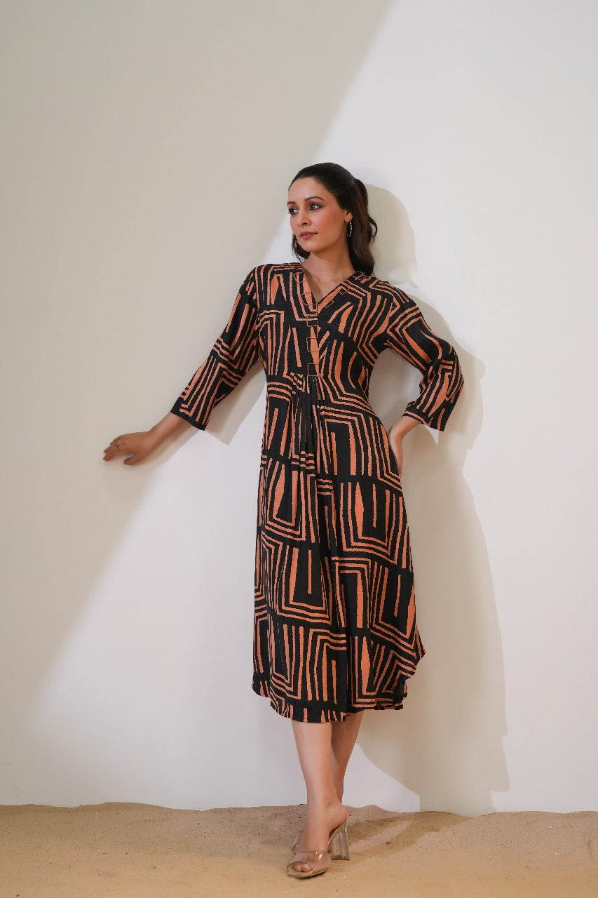 Russian silk one piece dress (P2005)