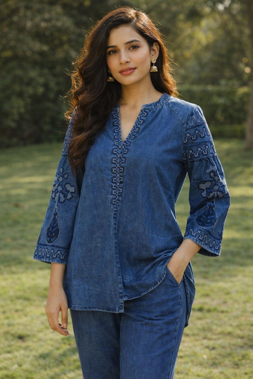 Denim two piece cordset (A1985)