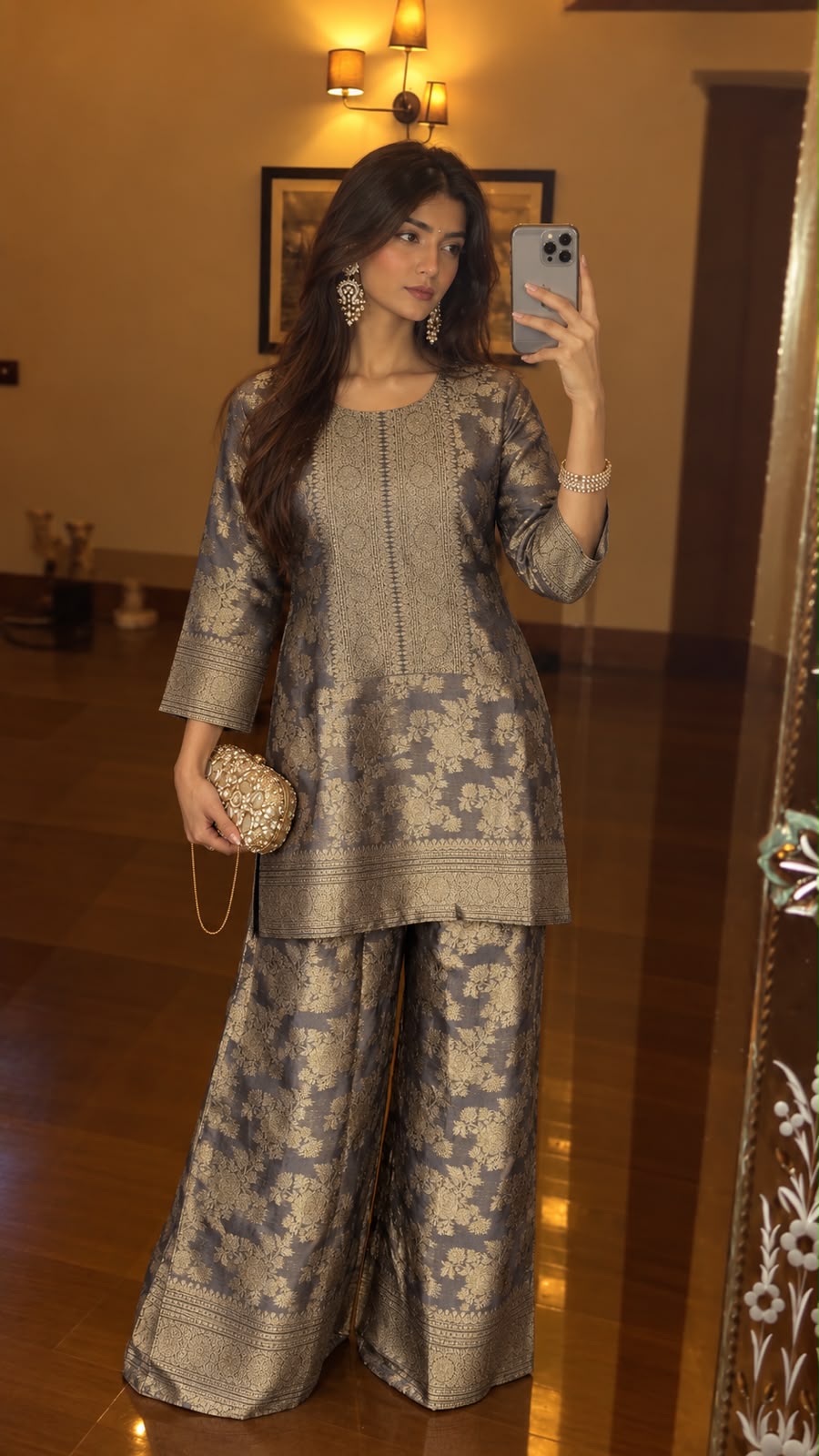 Pure brocade with lining both in bottom two piece cordset (C737)