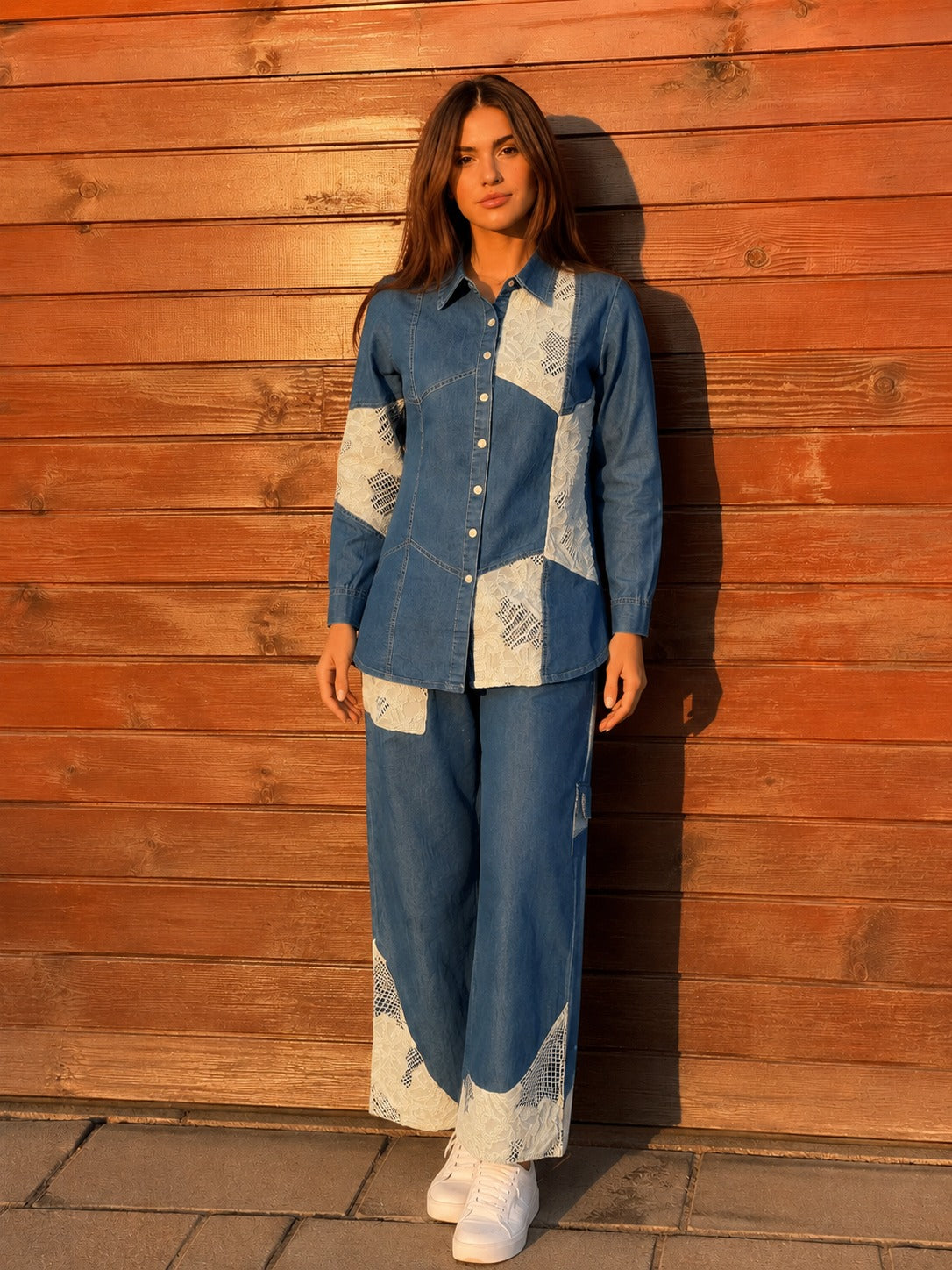 Stylish denim two piece cordset (C421)
