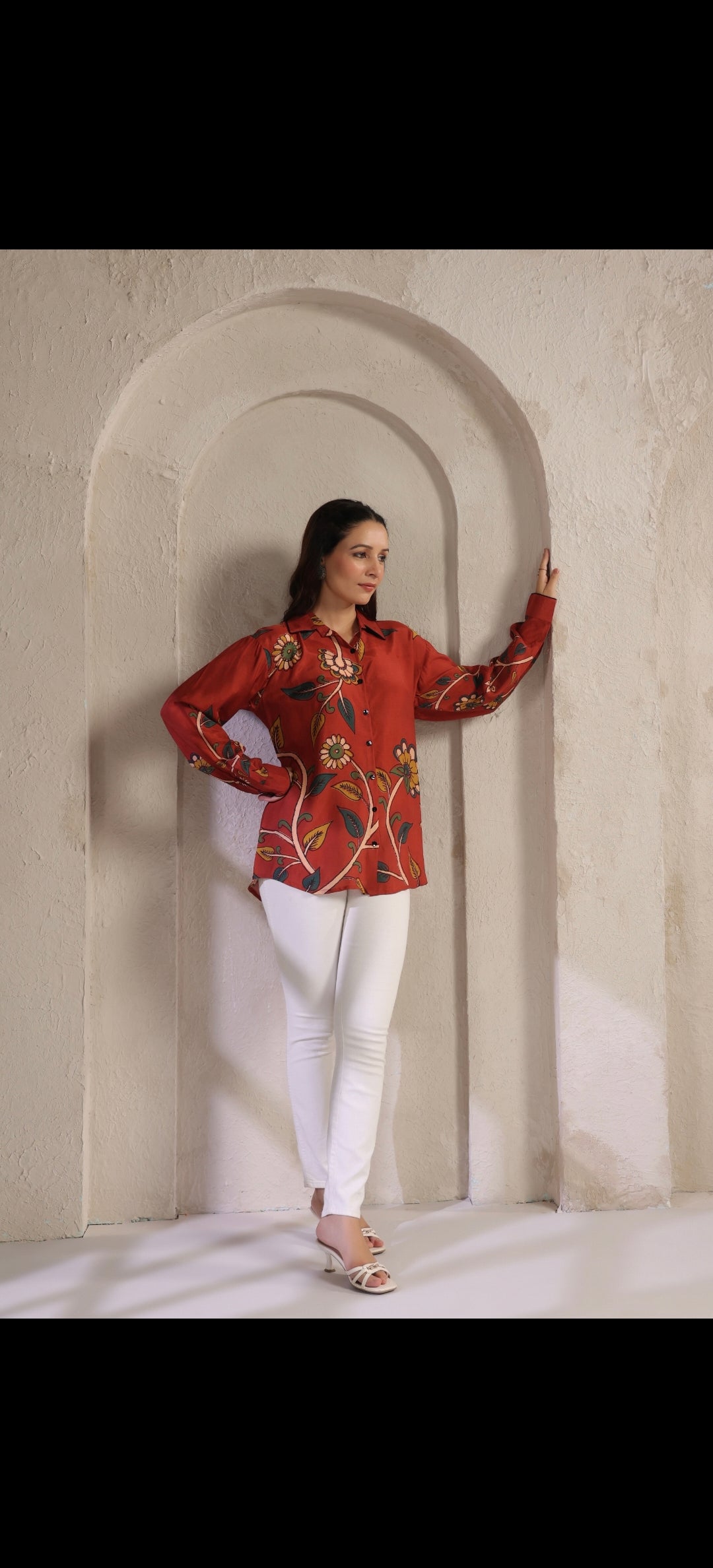 kalamkari shirt low high pattern (A959)